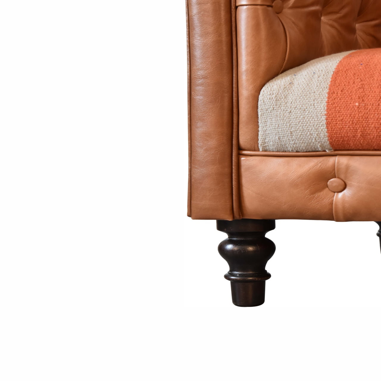 Durrie & Leather Mixed Sofa - Luxe Home Comforts