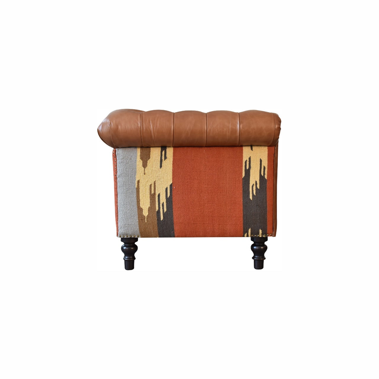 Durrie & Leather Mixed Sofa - Luxe Home Comforts