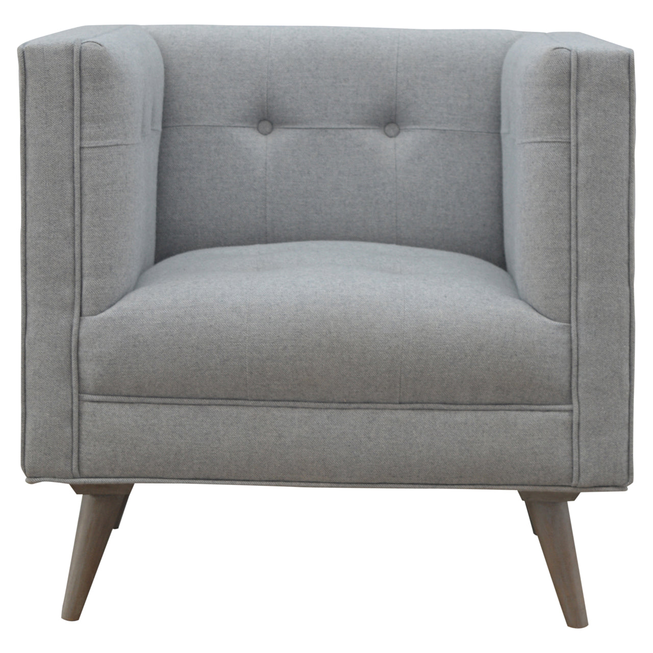 Grey Tweed Armchair - Luxe Home Comforts