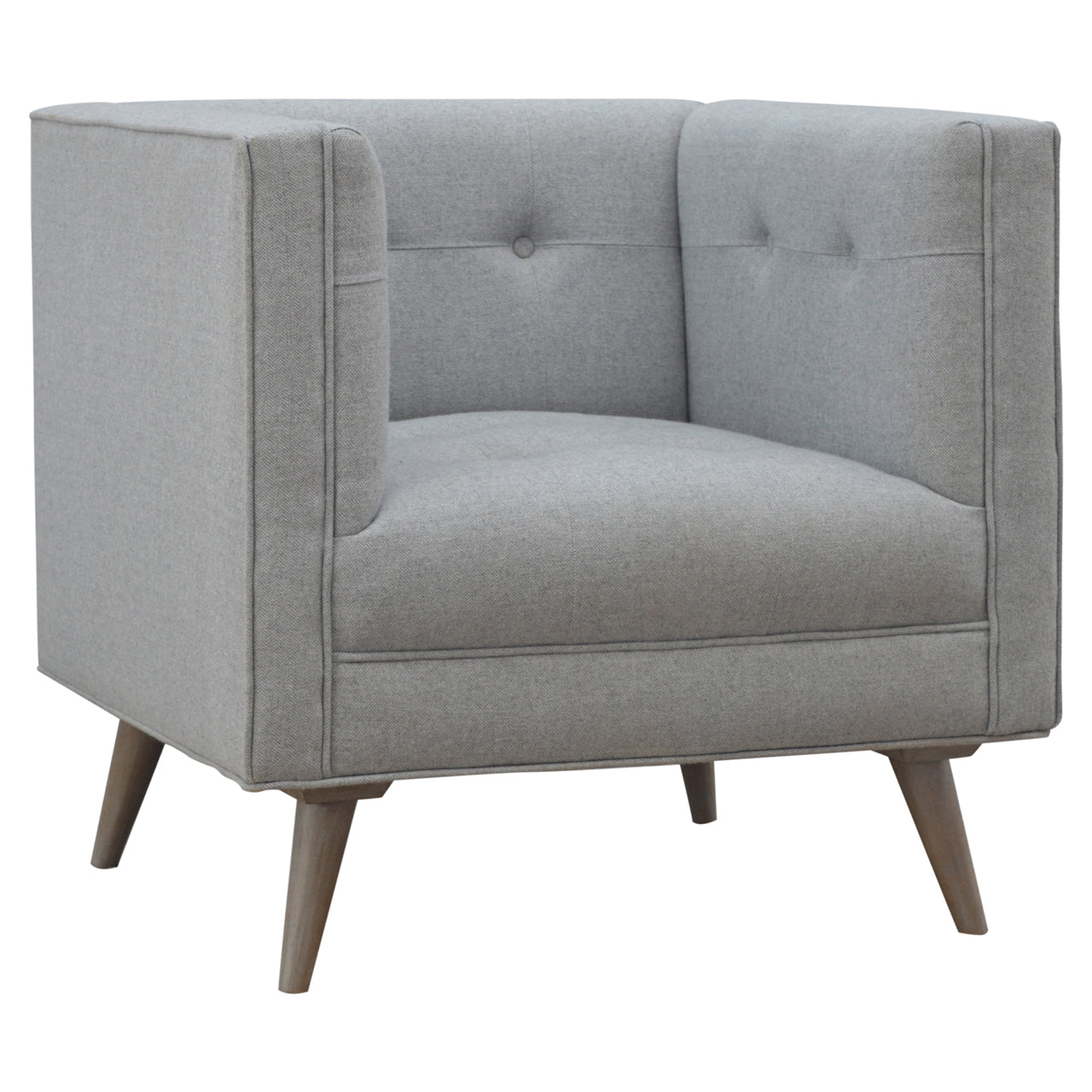 Grey Tweed Armchair - Luxe Home Comforts