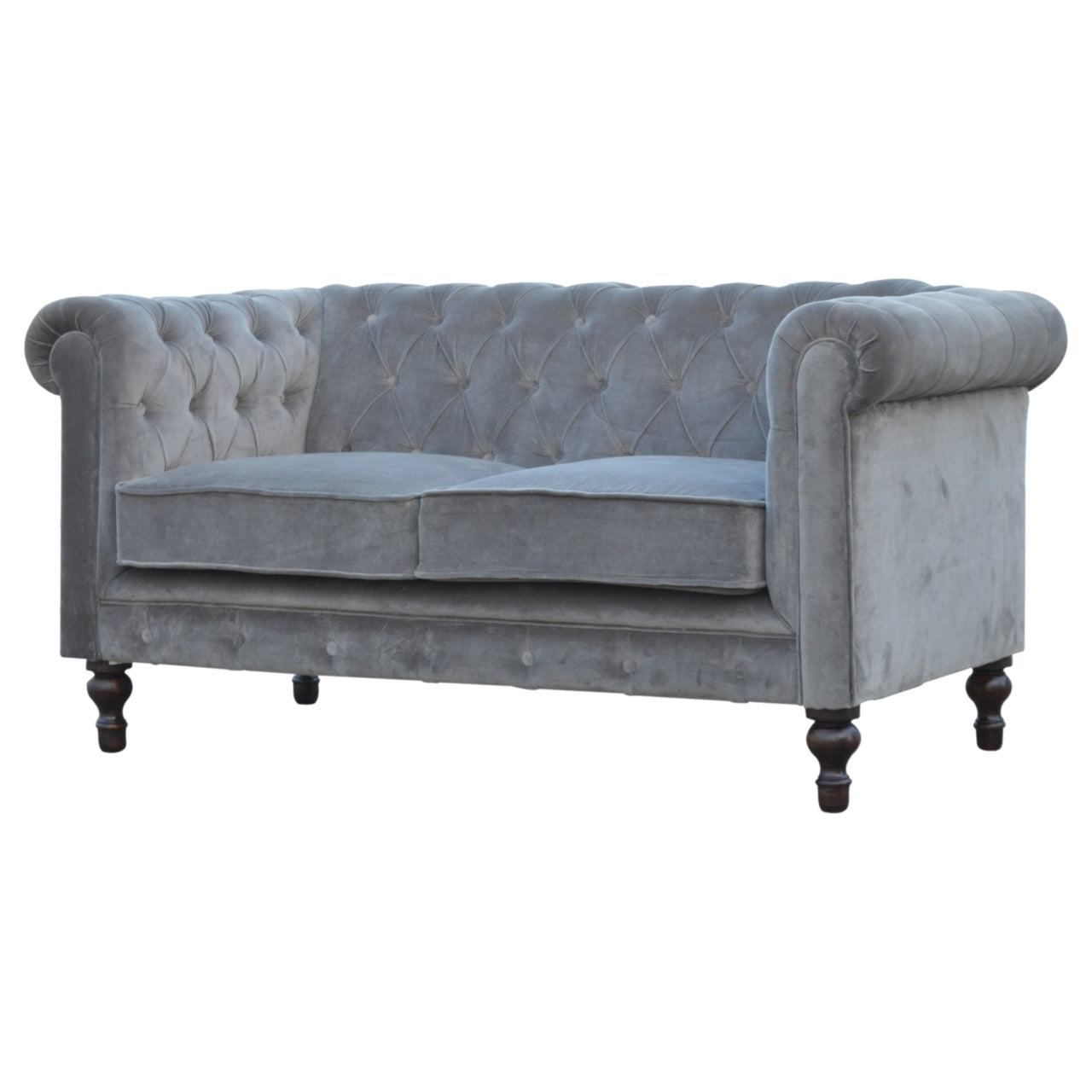 Grey Velvet Chesterfield Sofa - Luxe Home Comforts