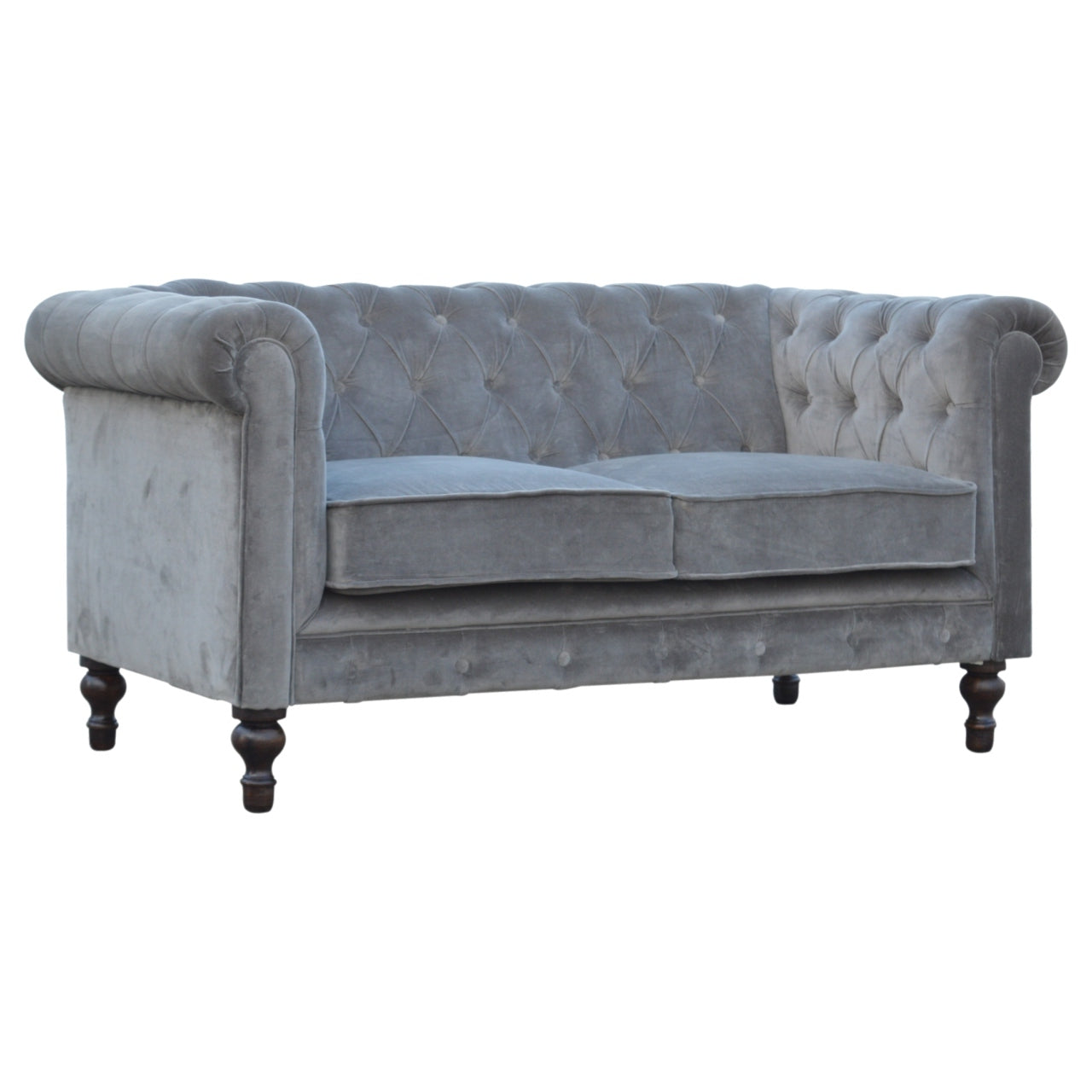 Grey Velvet Chesterfield Sofa - Luxe Home Comforts