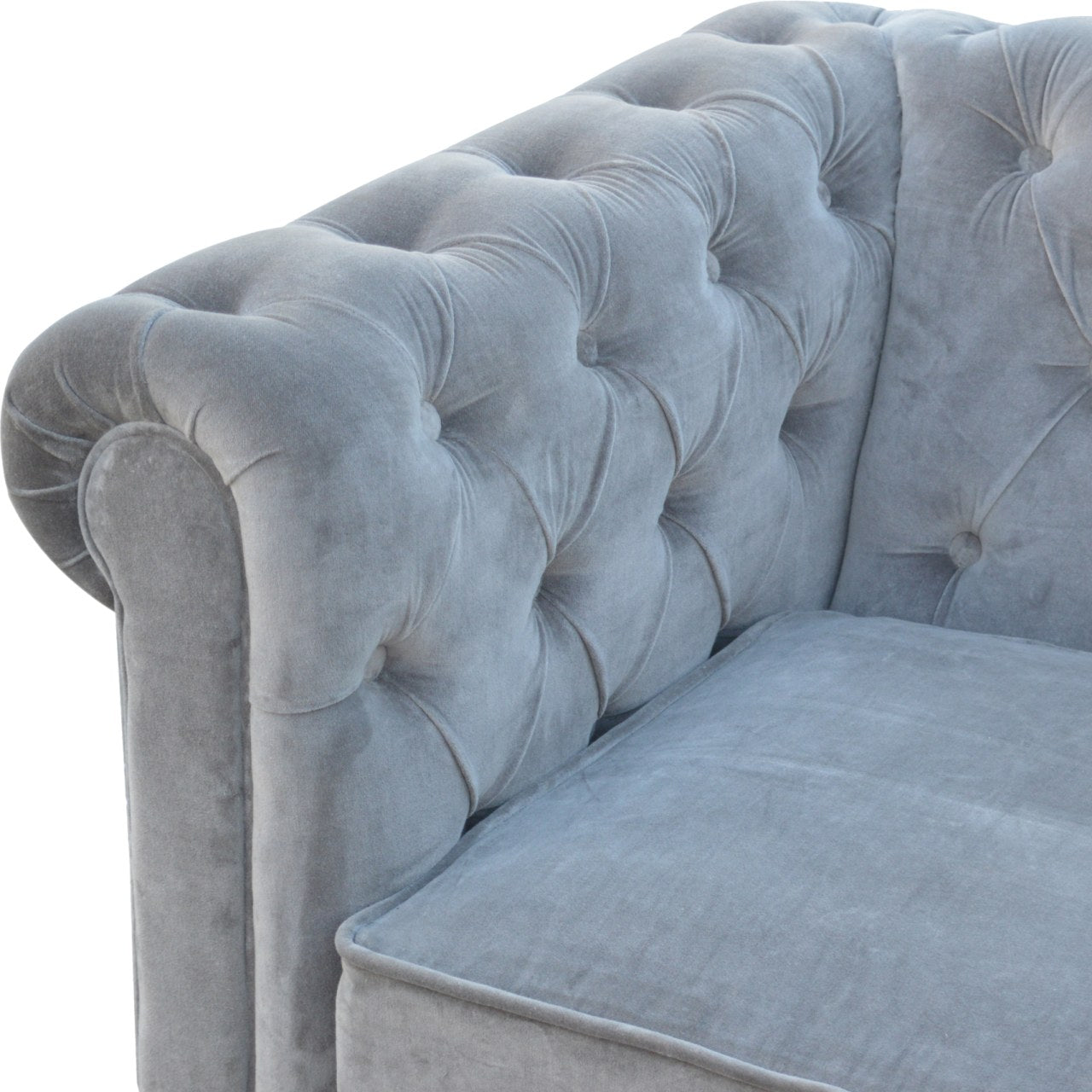 Grey Velvet Chesterfield Sofa - Luxe Home Comforts