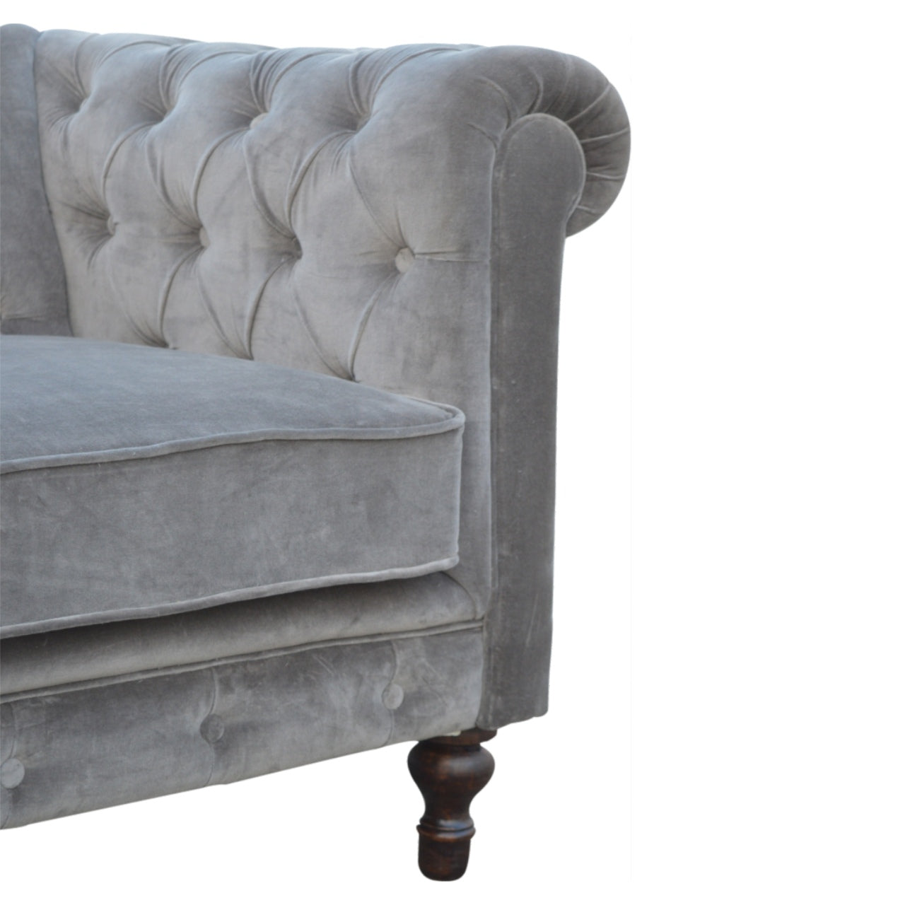 Grey Velvet Chesterfield Sofa - Luxe Home Comforts
