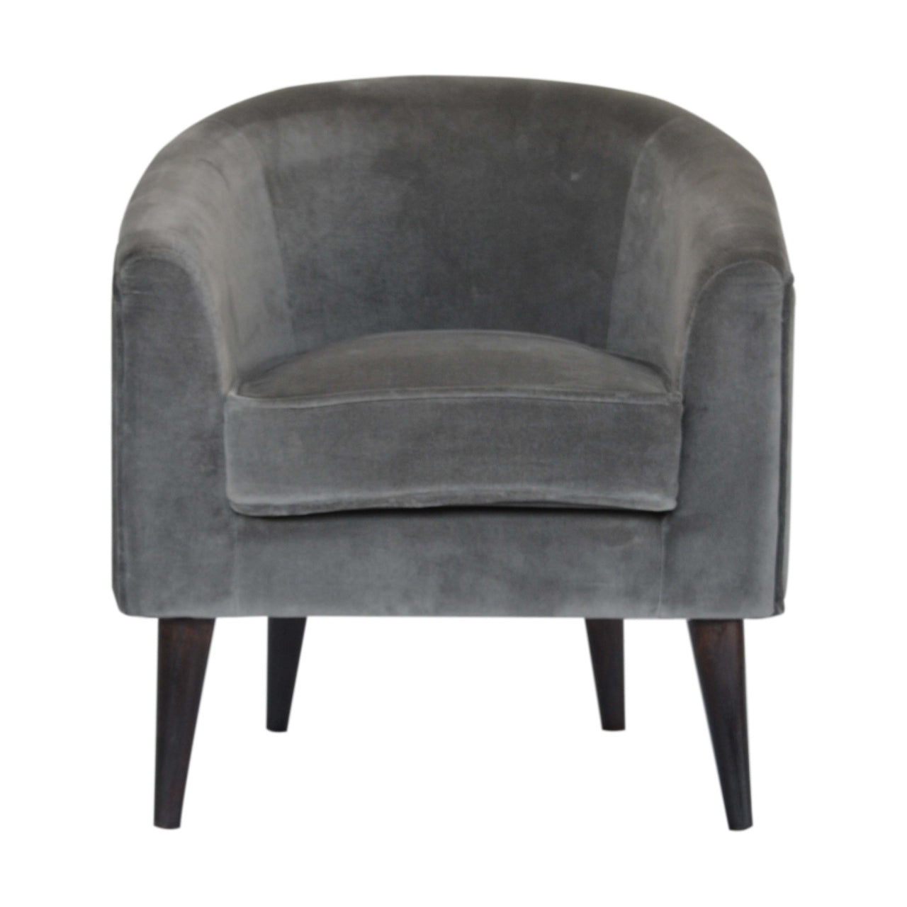 Grey Velvet Nordic Style Armchair - Luxe Home Comforts