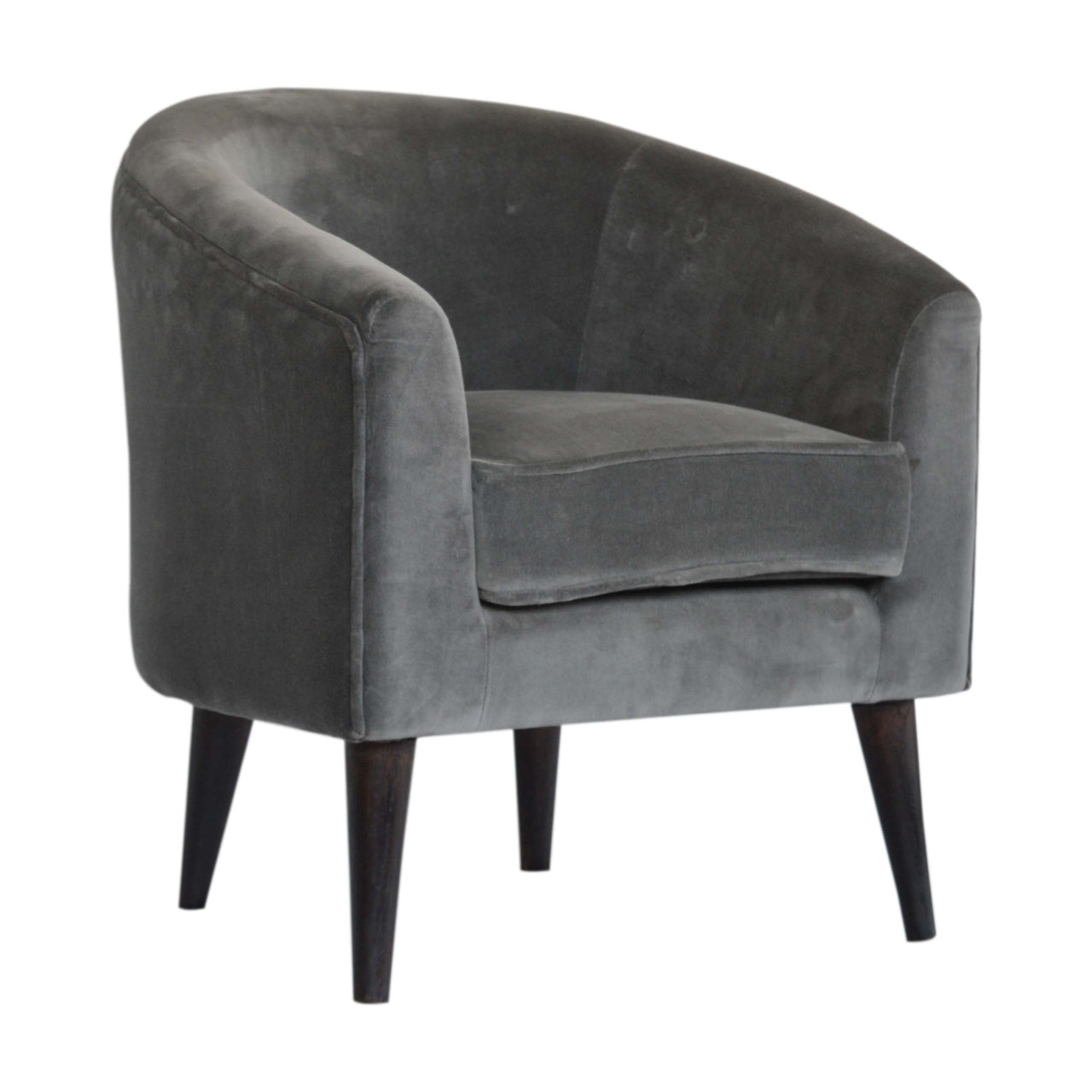 Grey Velvet Nordic Style Armchair - Luxe Home Comforts