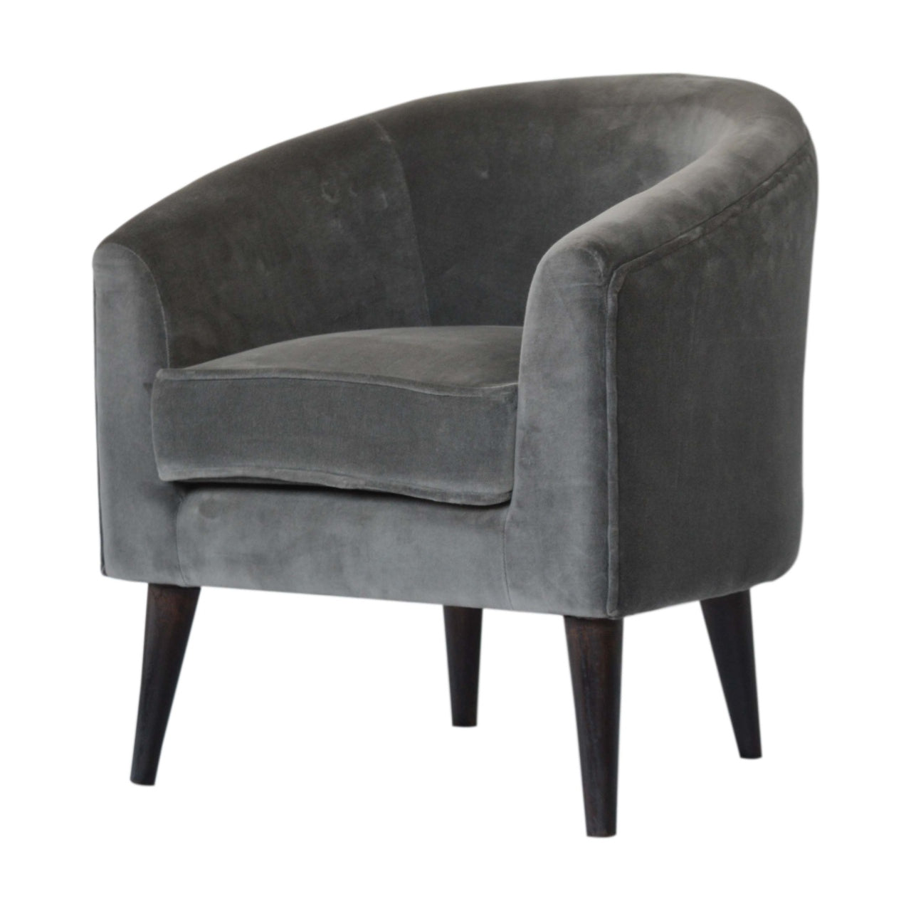 Grey Velvet Nordic Style Armchair - Luxe Home Comforts