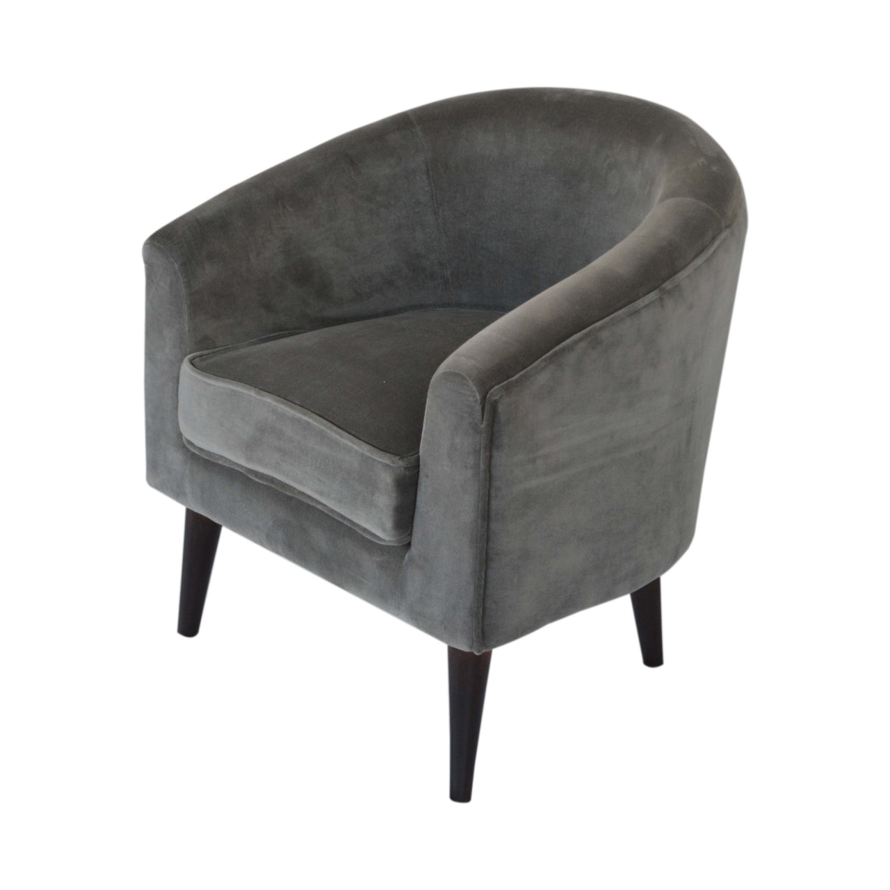 Grey Velvet Nordic Style Armchair - Luxe Home Comforts