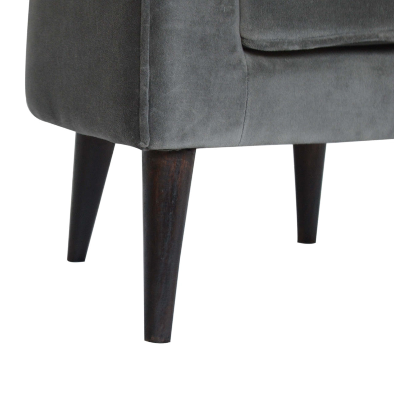 Grey Velvet Nordic Style Armchair - Luxe Home Comforts