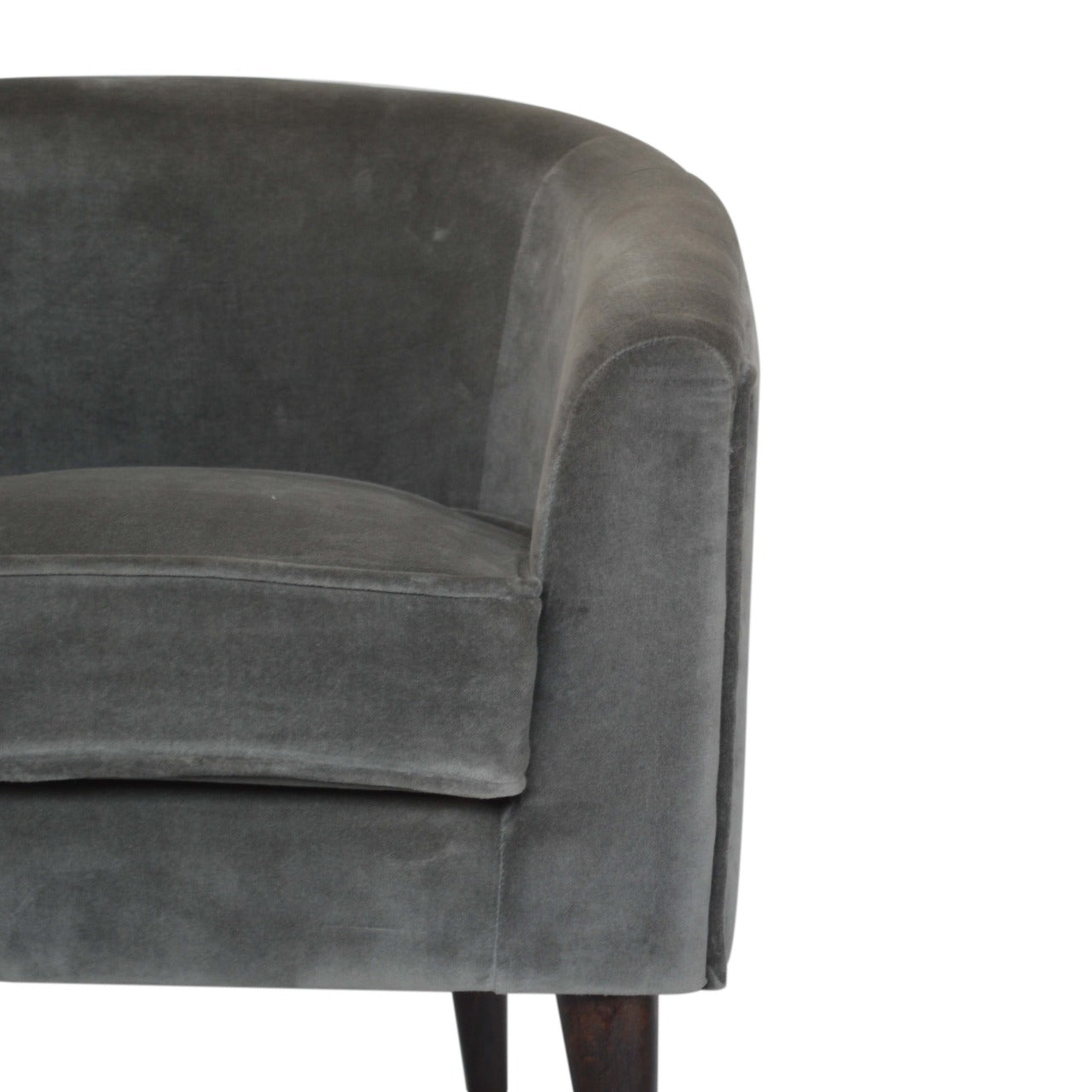 Grey Velvet Nordic Style Armchair - Luxe Home Comforts