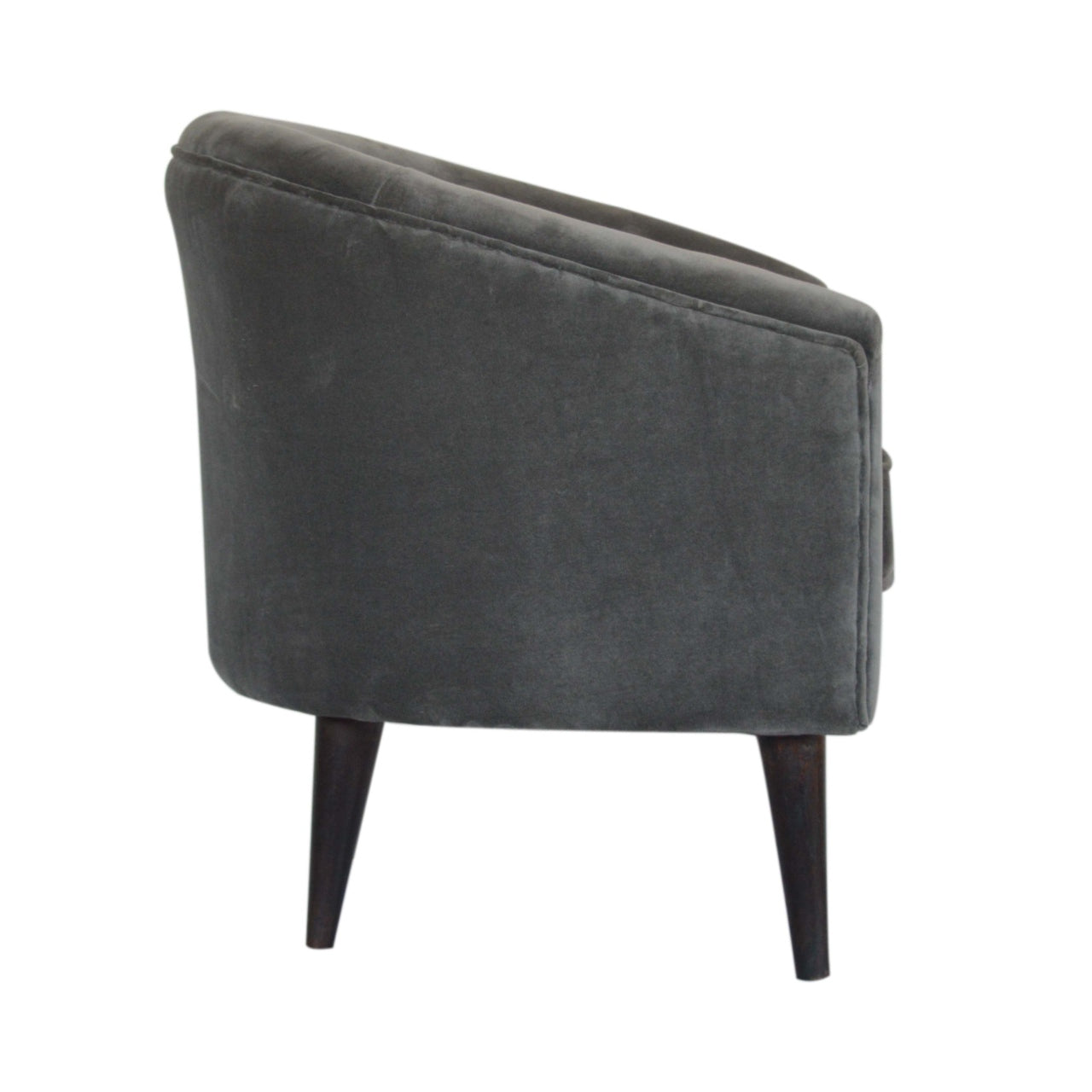 Grey Velvet Nordic Style Armchair - Luxe Home Comforts