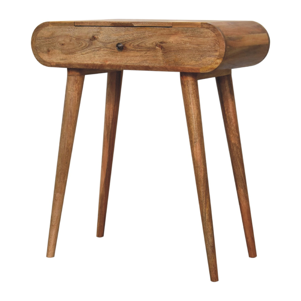 Mini Oak-ish Round Dressing Table - Luxe Home Comforts