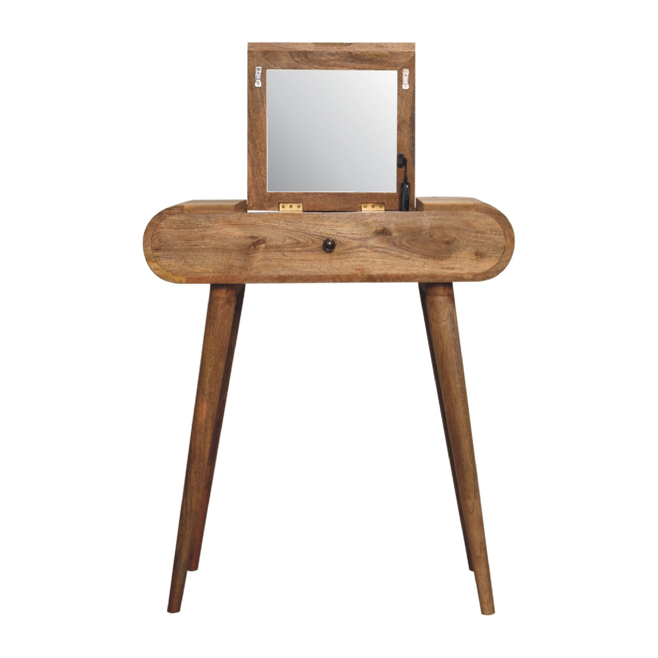 Mini Oak-ish Round Dressing Table - Luxe Home Comforts