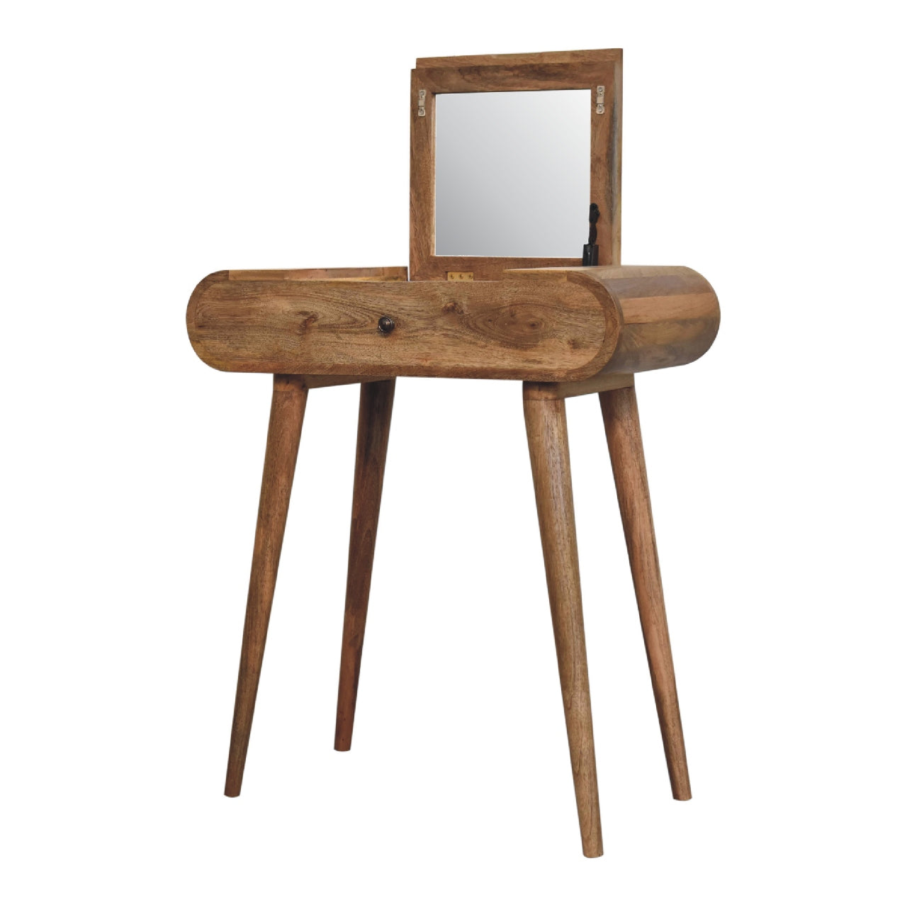 Mini Oak-ish Round Dressing Table - Luxe Home Comforts