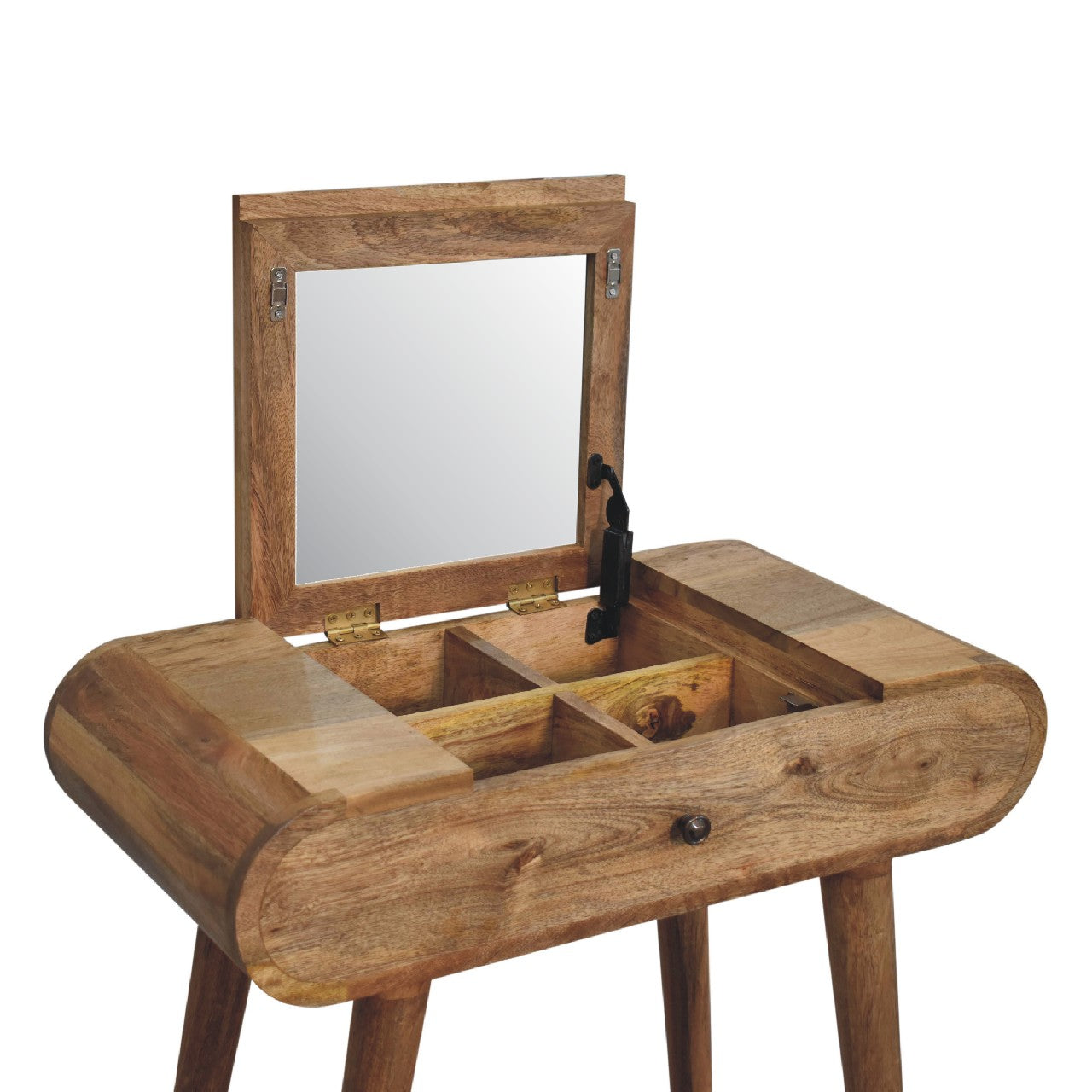 Mini Oak-ish Round Dressing Table - Luxe Home Comforts