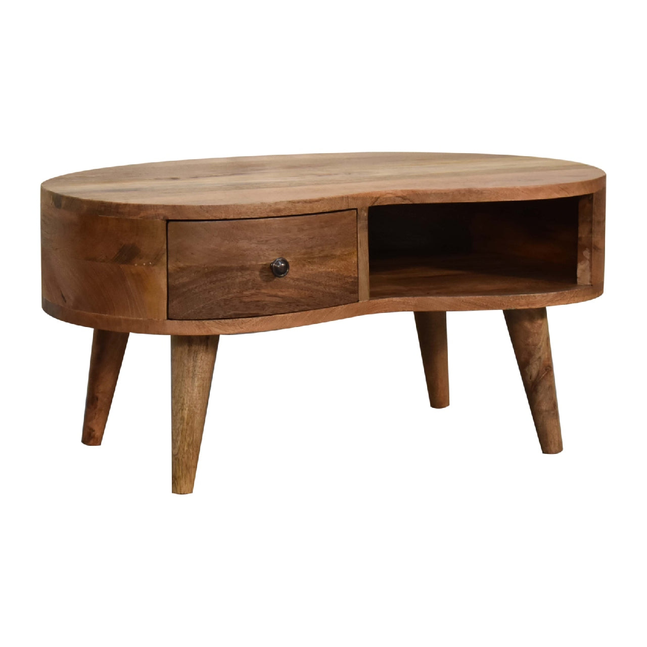 Mini Oak-ish Wave Coffee Table - Luxe Home Comforts