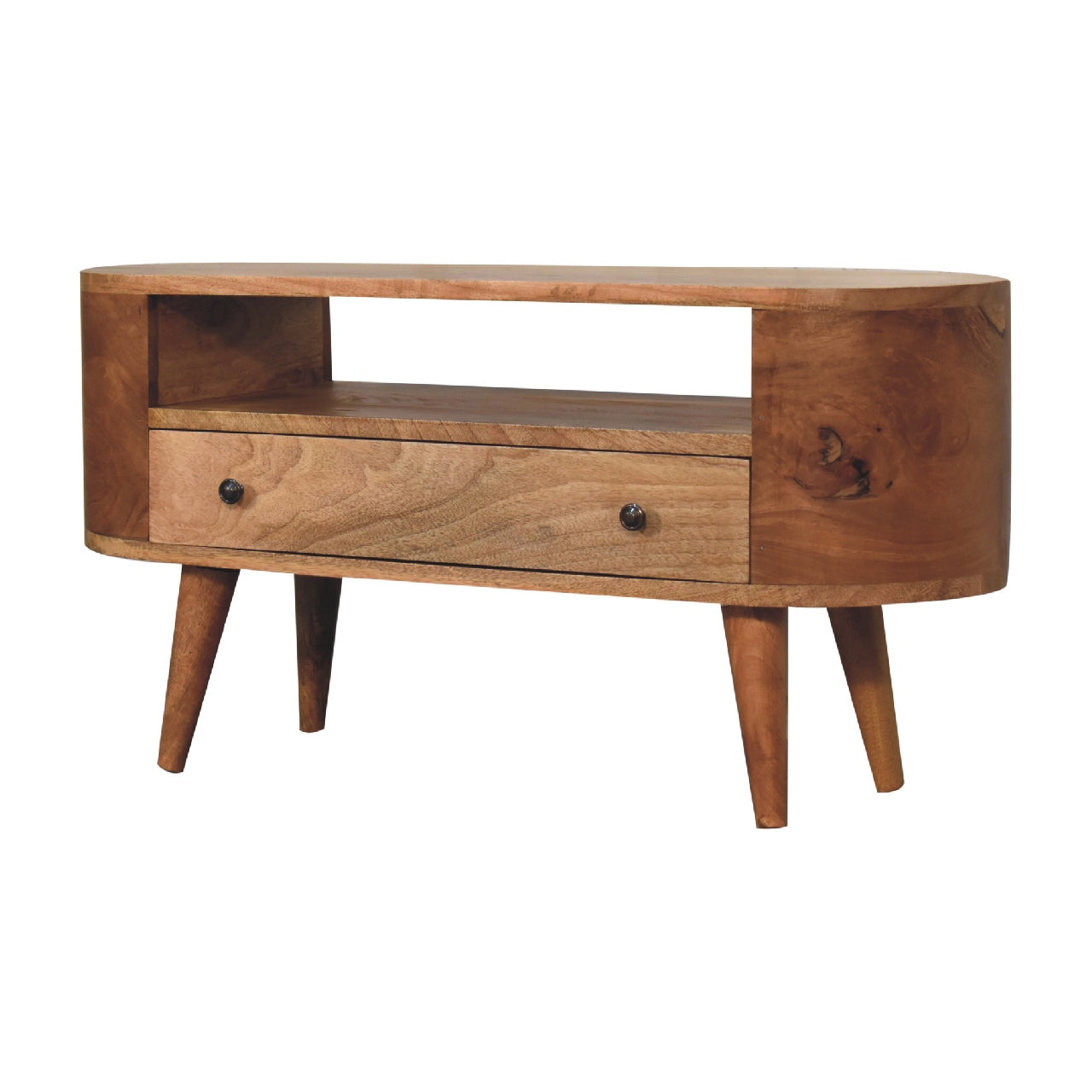 Mini Rounded Entertainment Unit - Luxe Home Comforts