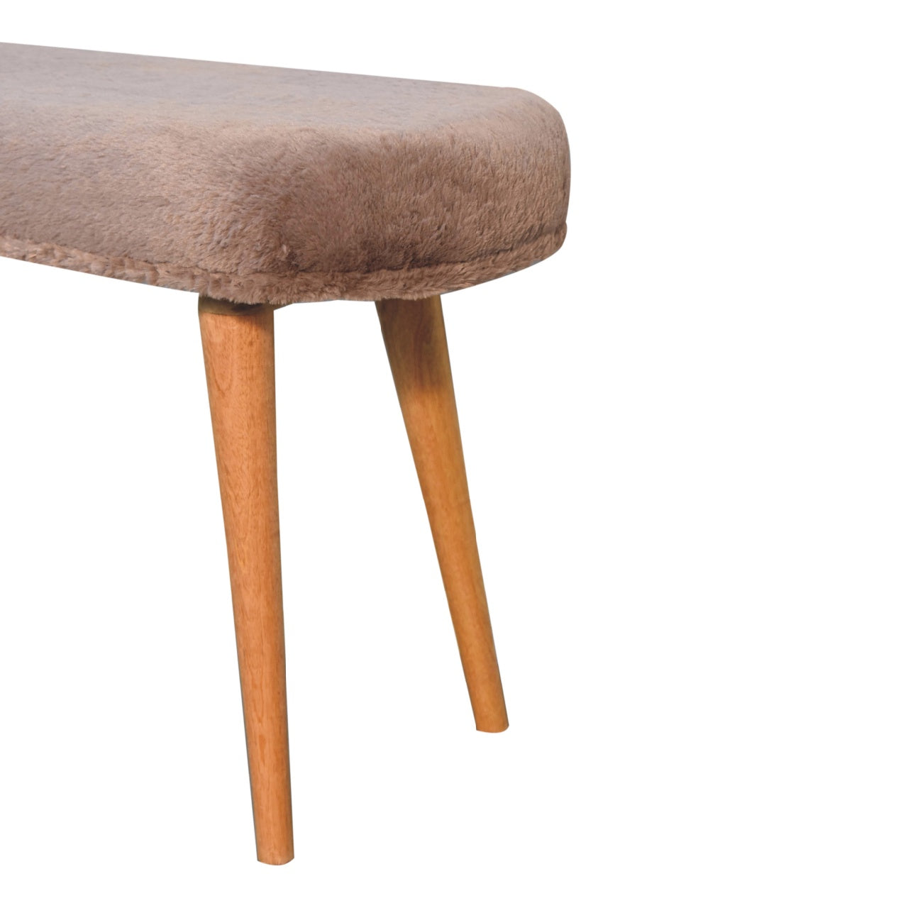 Mocha Faux Fur Fabric Bench - Luxe Home Comforts