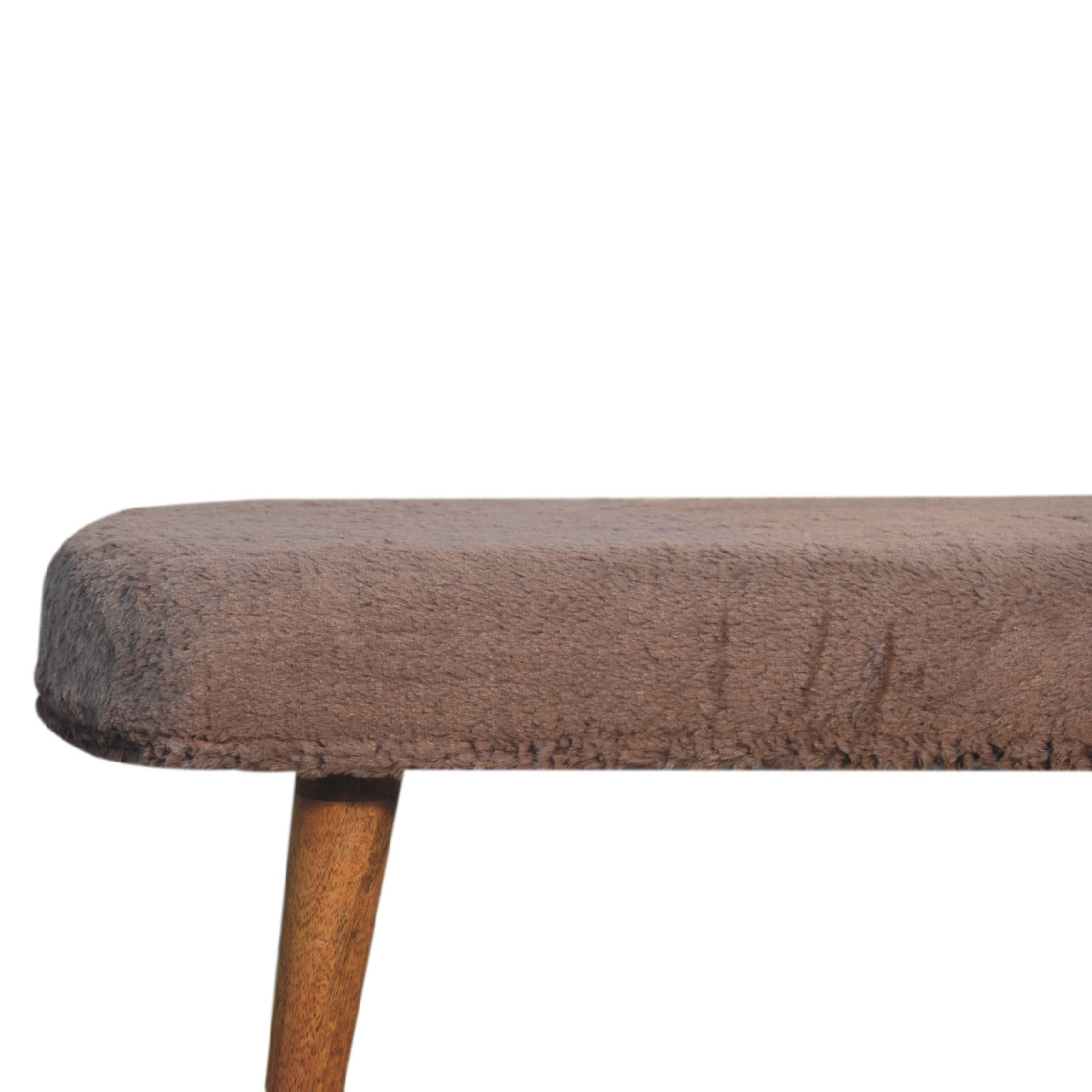 Mocha Faux Fur Fabric Bench - Luxe Home Comforts
