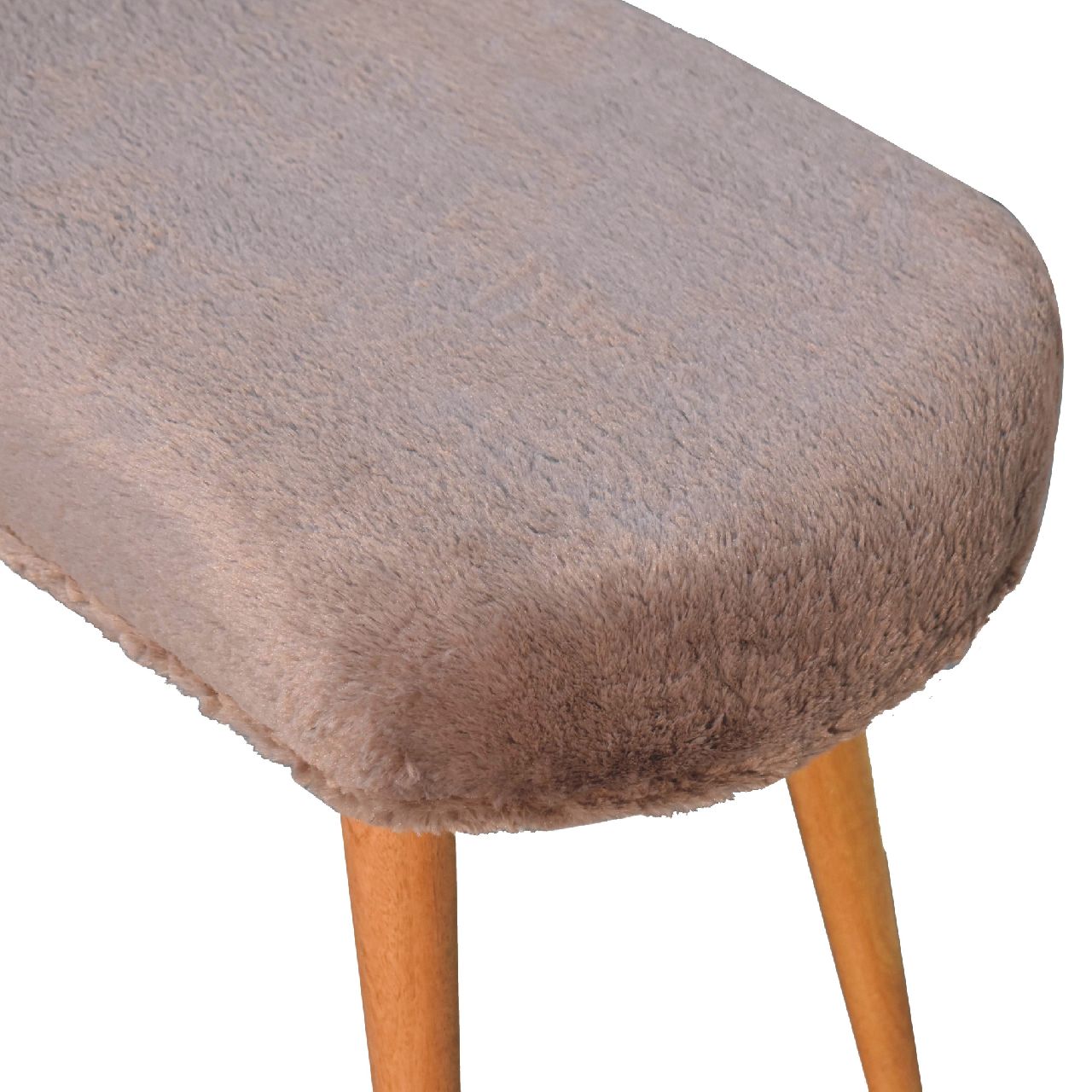 Mocha Faux Fur Fabric Bench - Luxe Home Comforts
