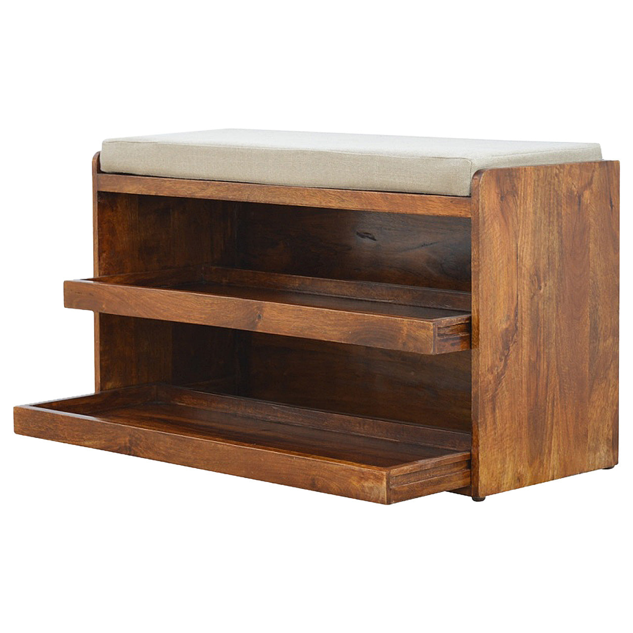 Mud Linen Pull out Shoe Bench - Luxe Home Comforts