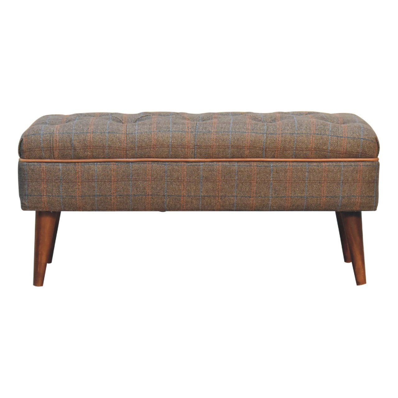 Multi Tweed Buffalo Pipe Bench - Luxe Home Comforts