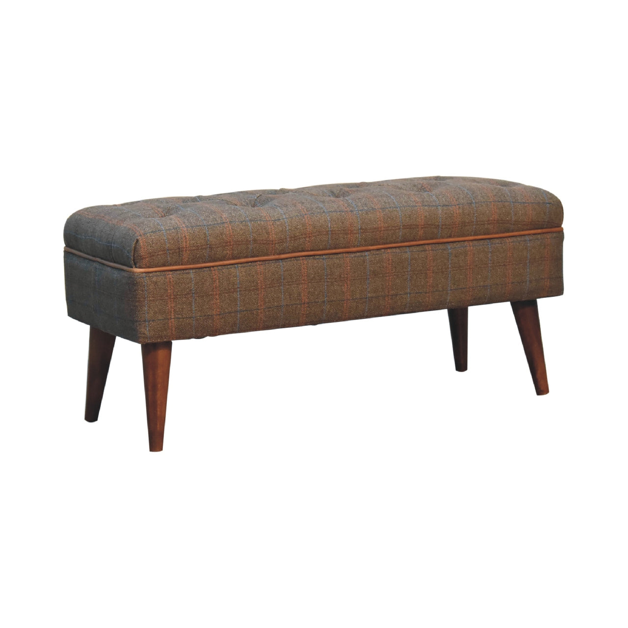 Multi Tweed Buffalo Pipe Bench - Luxe Home Comforts