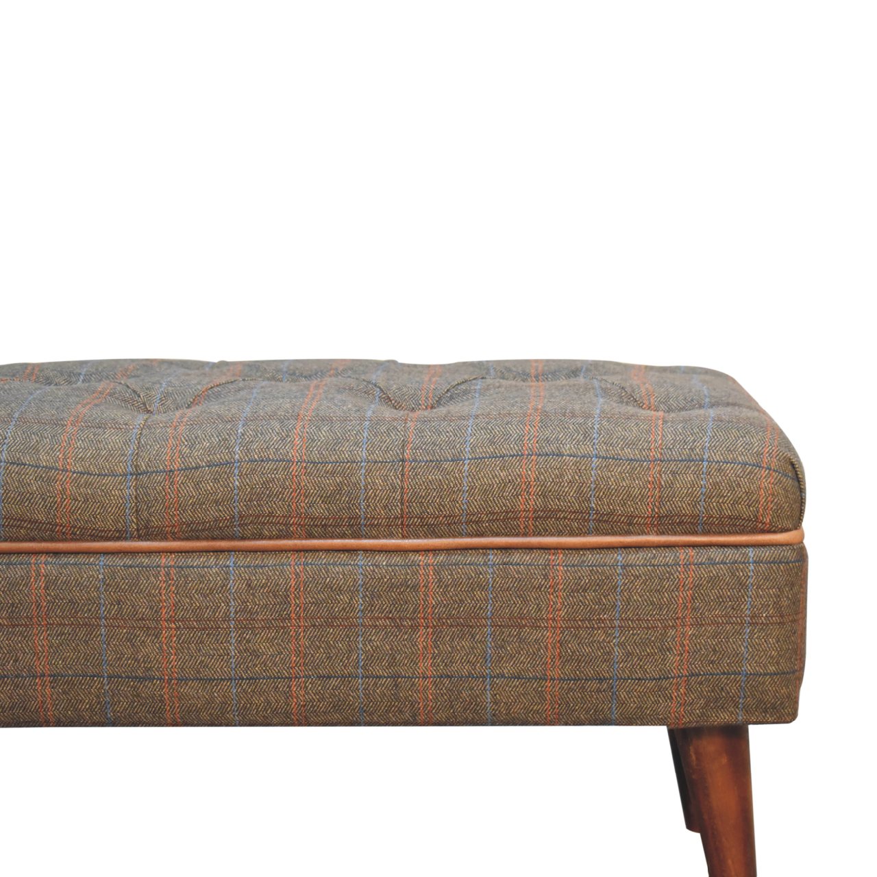 Multi Tweed Buffalo Pipe Bench - Luxe Home Comforts