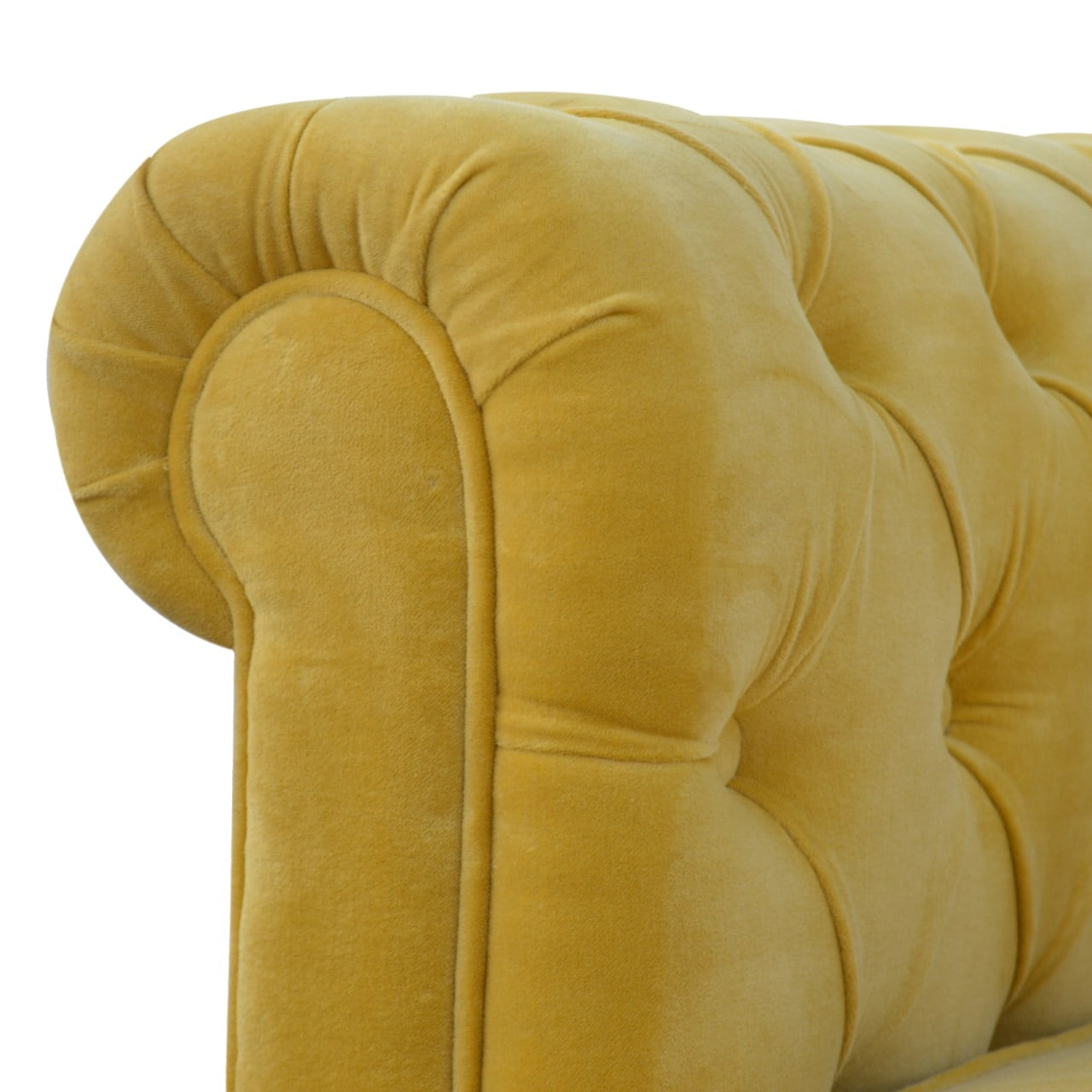 Mustard Velvet Chesterfield Sofa - Luxe Home Comforts