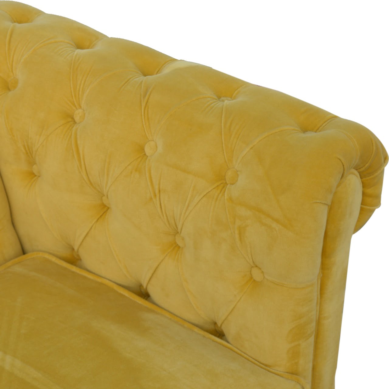 Mustard Velvet Chesterfield Sofa - Luxe Home Comforts