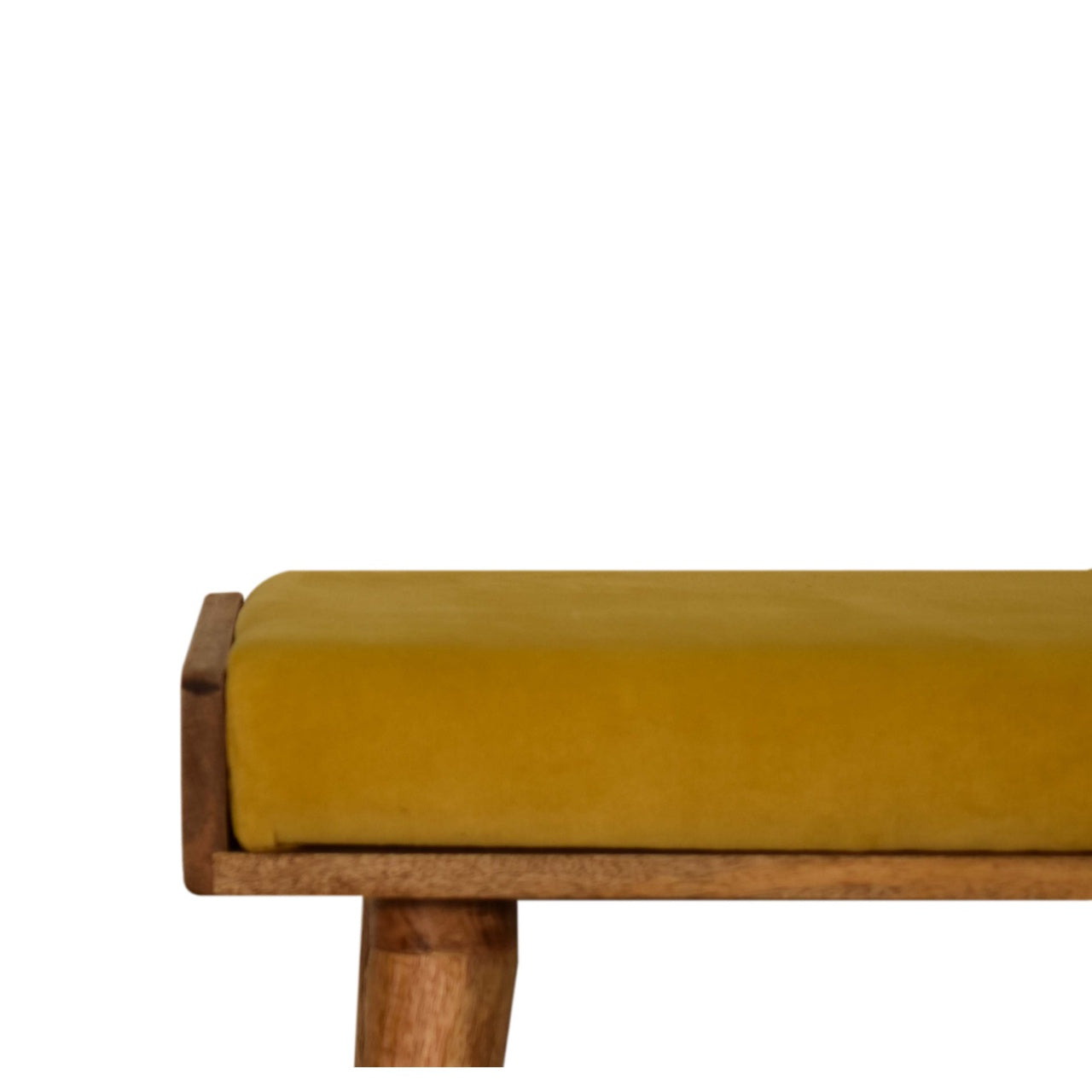 Mustard Velvet Tray Style Footstool - Luxe Home Comforts