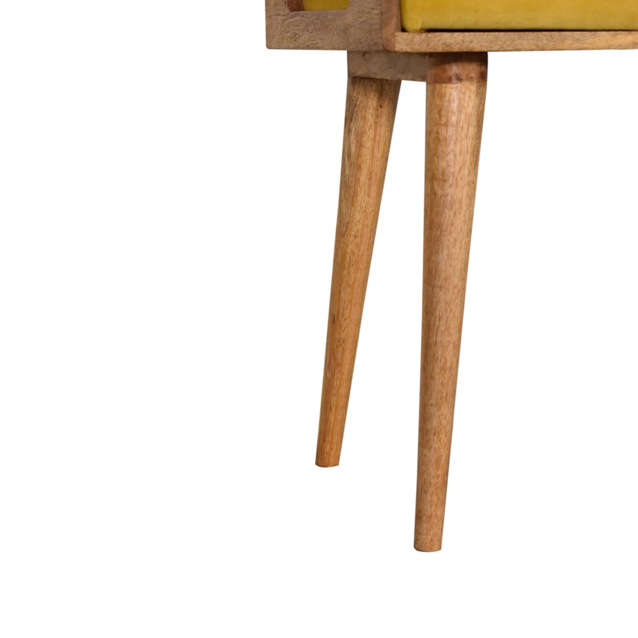 Mustard Velvet Tray Style Footstool - Luxe Home Comforts