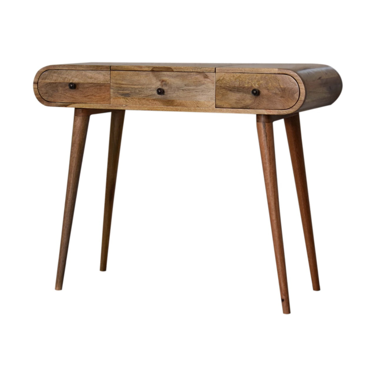 Oak-ish Round Dressing Table - Luxe Home Comforts