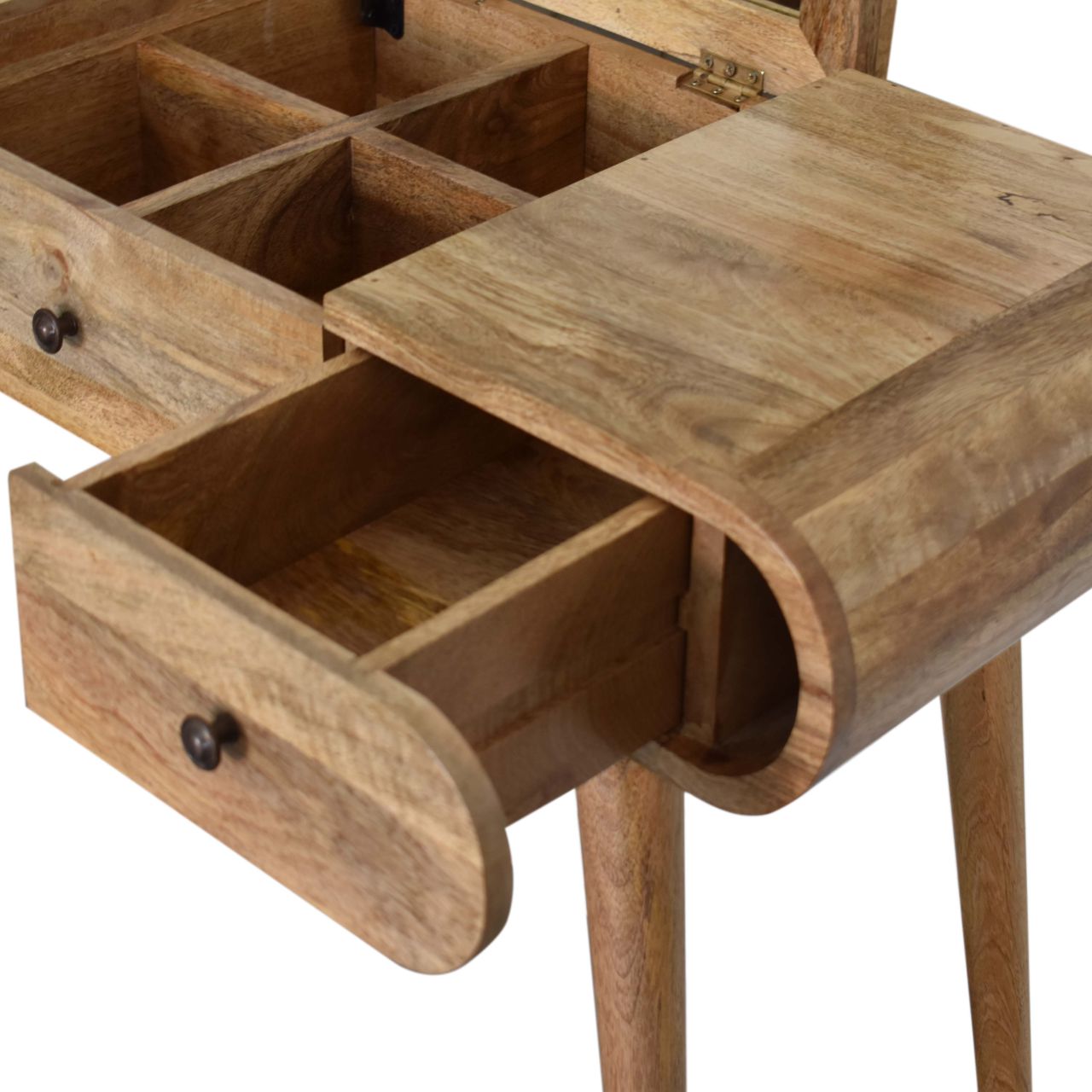 Oak-ish Round Dressing Table - Luxe Home Comforts