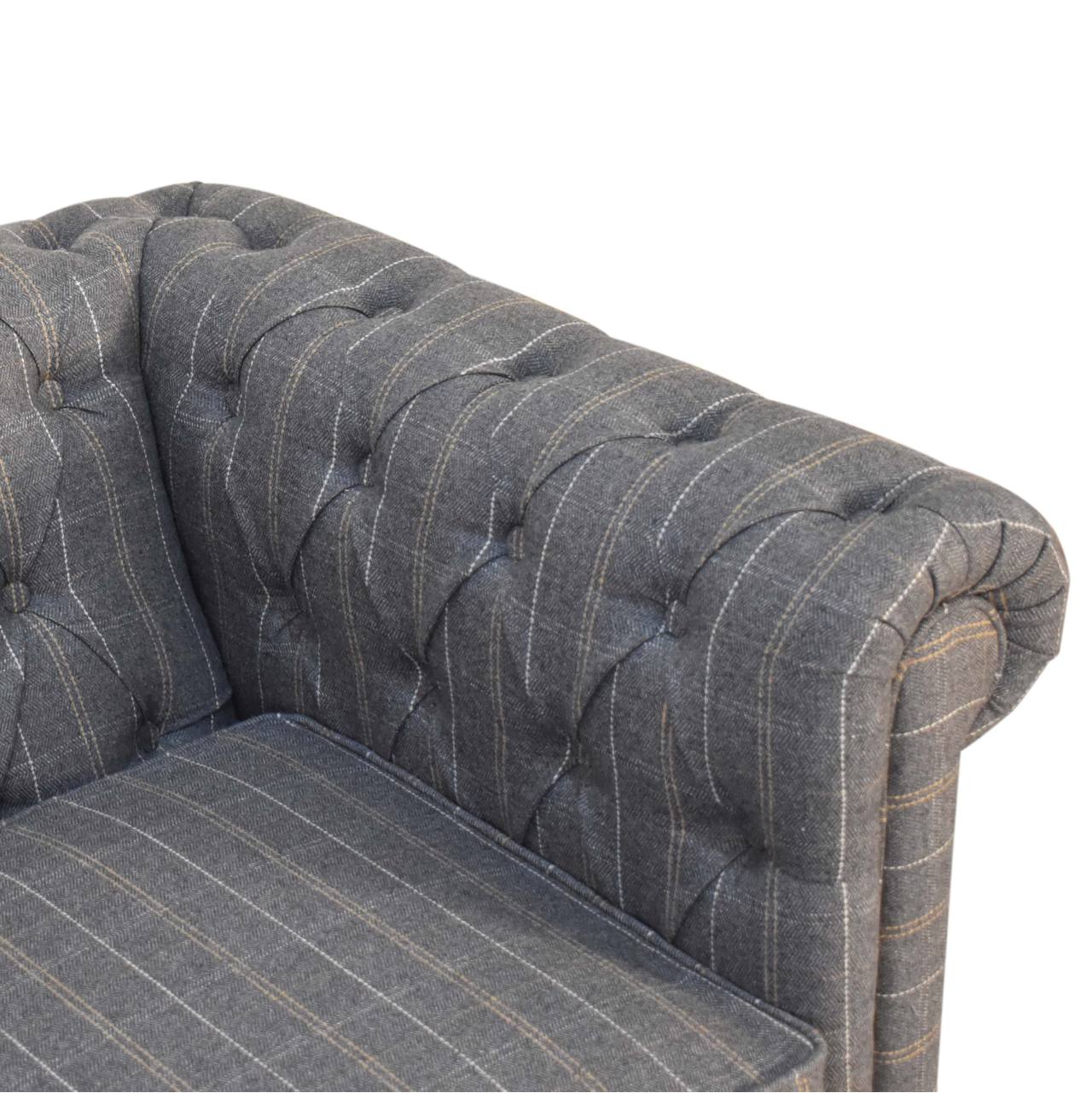 Pewter Tweed 2 Seat Chesterfield Sofa - Luxe Home Comforts