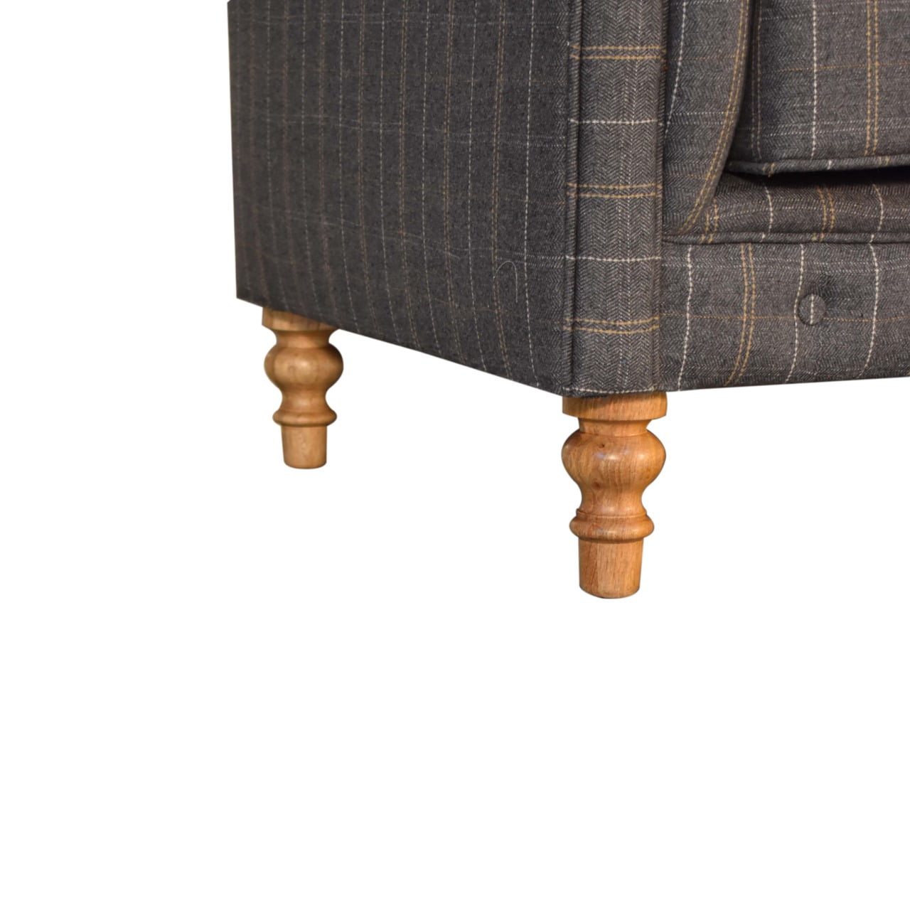 Pewter Tweed 2 Seat Chesterfield Sofa - Luxe Home Comforts