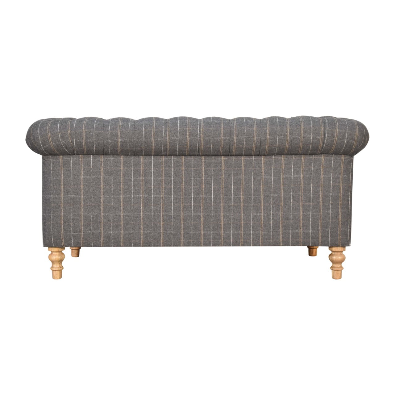 Pewter Tweed 2 Seat Chesterfield Sofa - Luxe Home Comforts