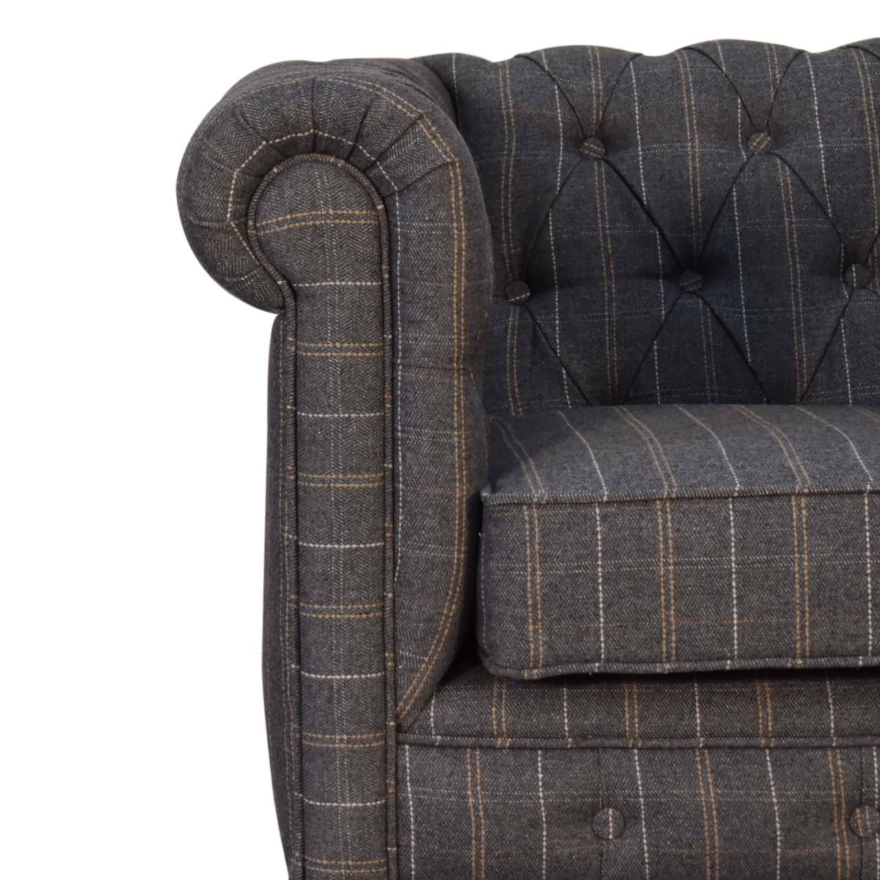 Pewter Tweed Chesterfield Armchair - Luxe Home Comforts