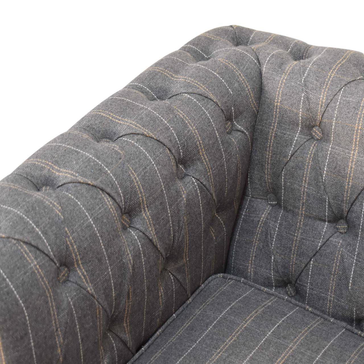 Pewter Tweed Chesterfield Armchair - Luxe Home Comforts