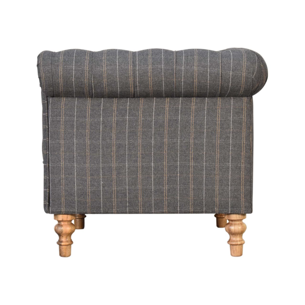 Pewter Tweed Chesterfield Armchair - Luxe Home Comforts