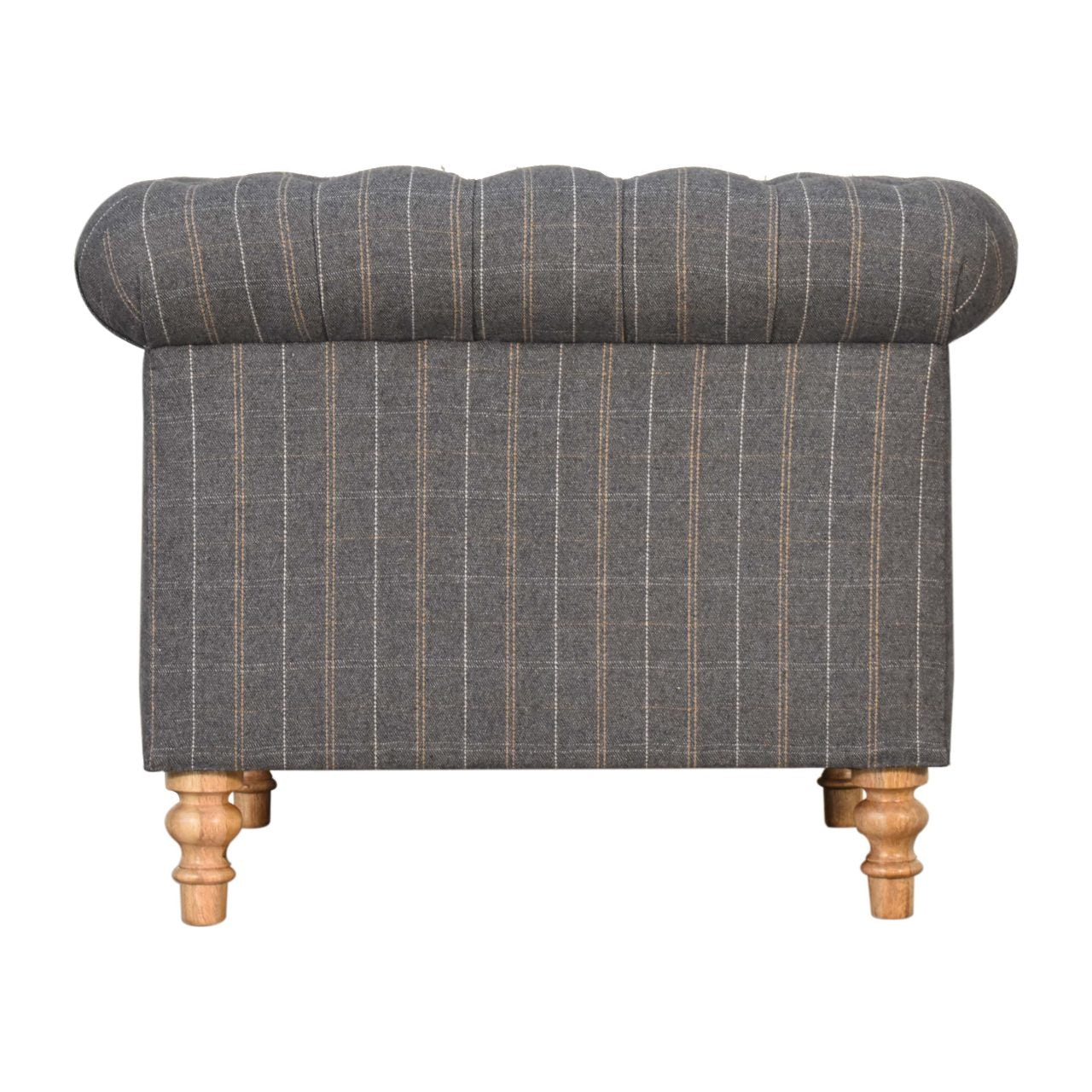 Pewter Tweed Chesterfield Armchair - Luxe Home Comforts