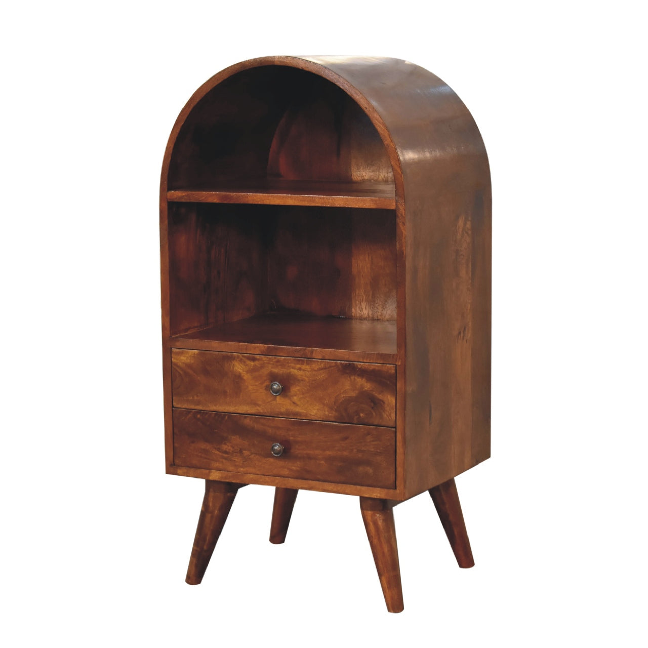 Round Chestnut Display Cabinet - Luxe Home Comforts