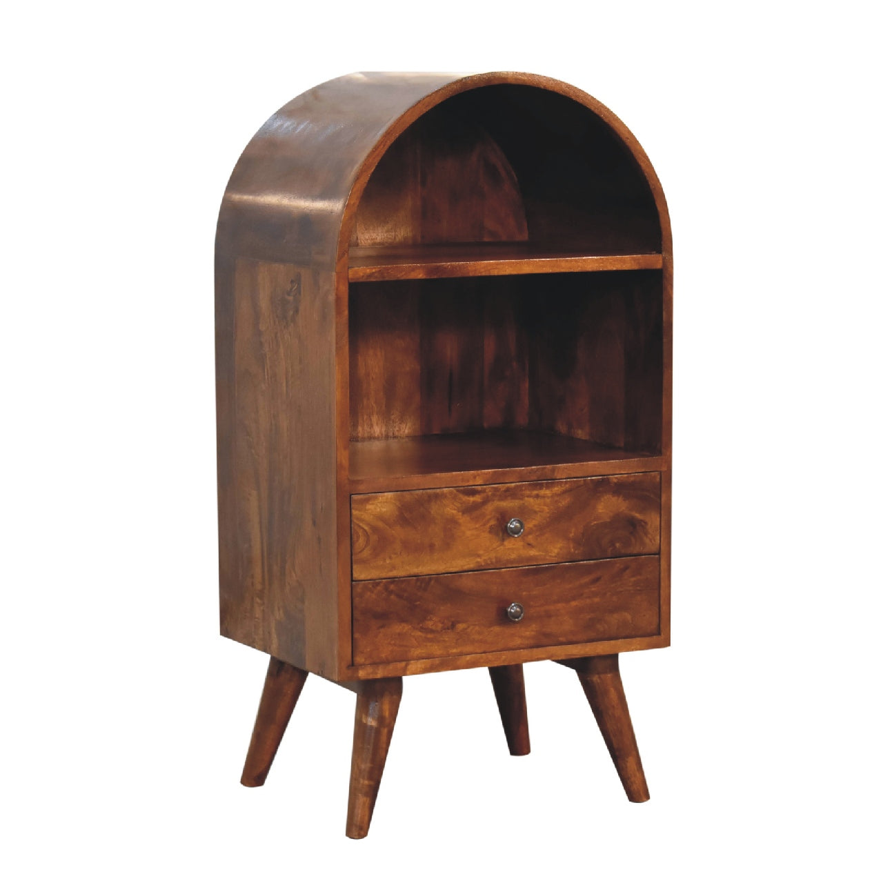 Round Chestnut Display Cabinet - Luxe Home Comforts