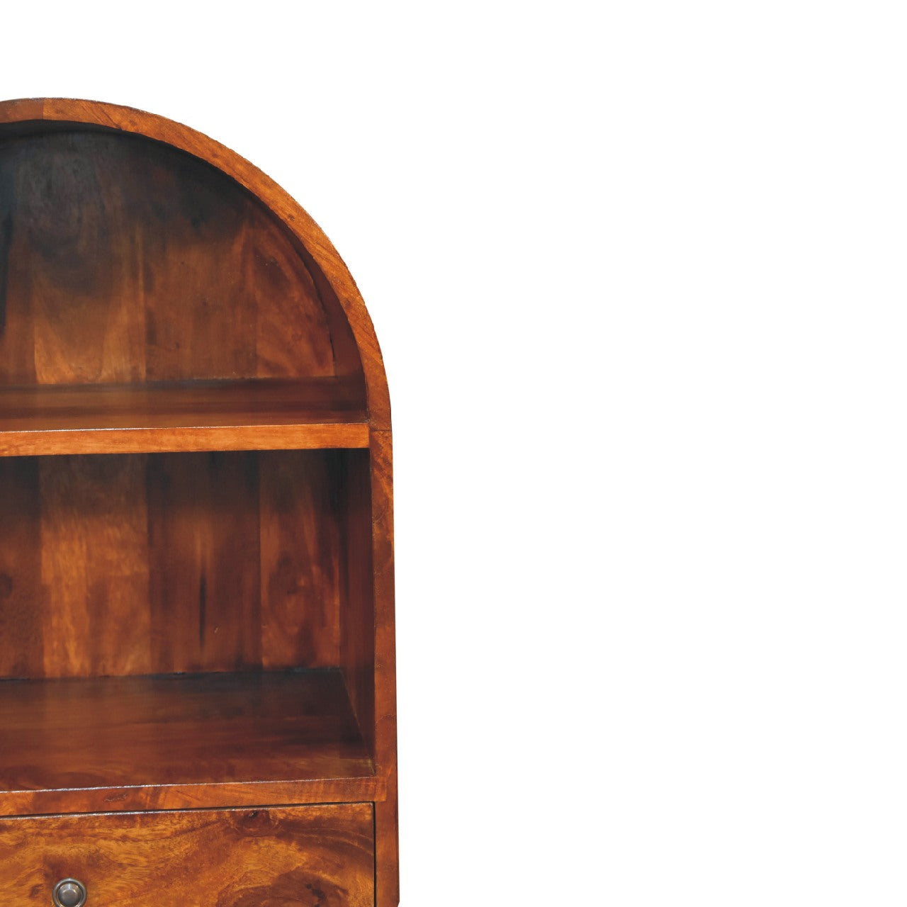 Round Chestnut Display Cabinet - Luxe Home Comforts