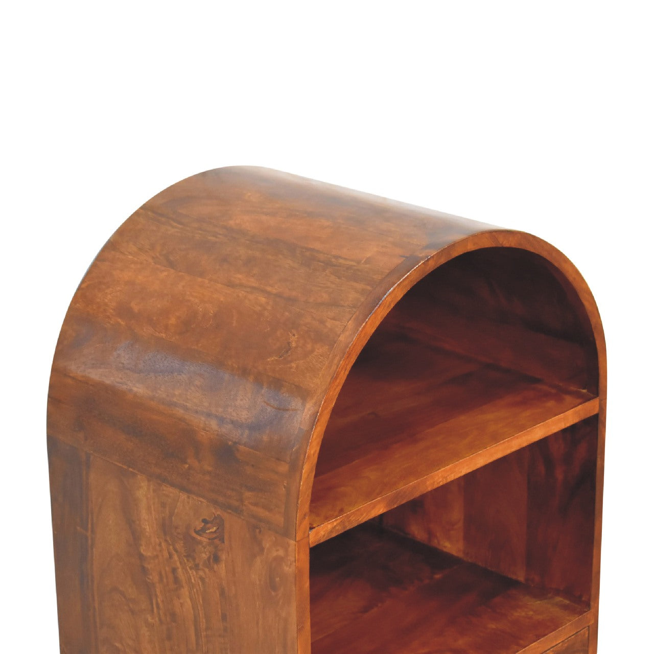 Round Chestnut Display Cabinet - Luxe Home Comforts
