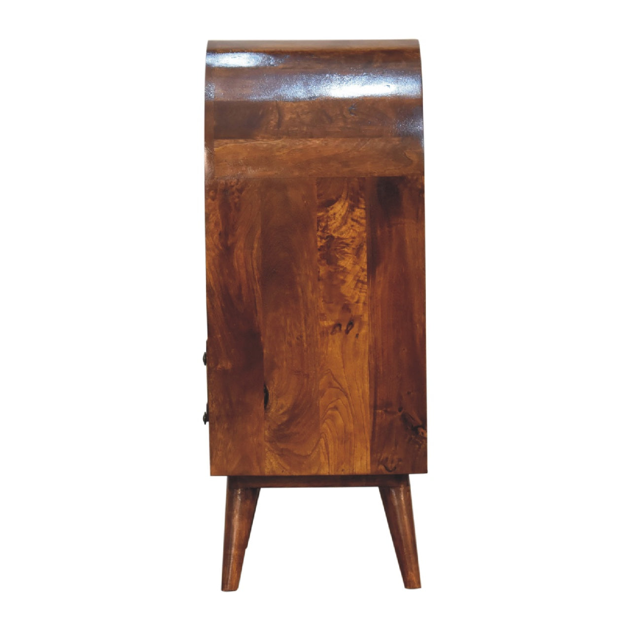 Round Chestnut Display Cabinet - Luxe Home Comforts