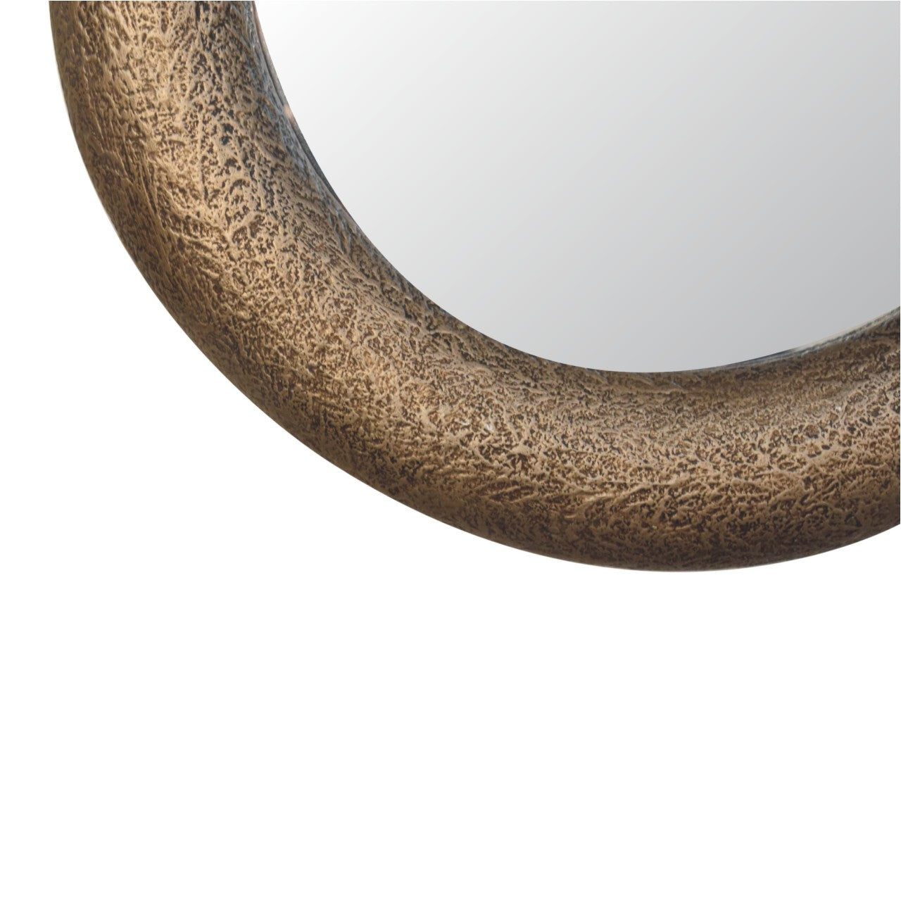 Round Metallic Hammered Mirror - Luxe Home Comforts