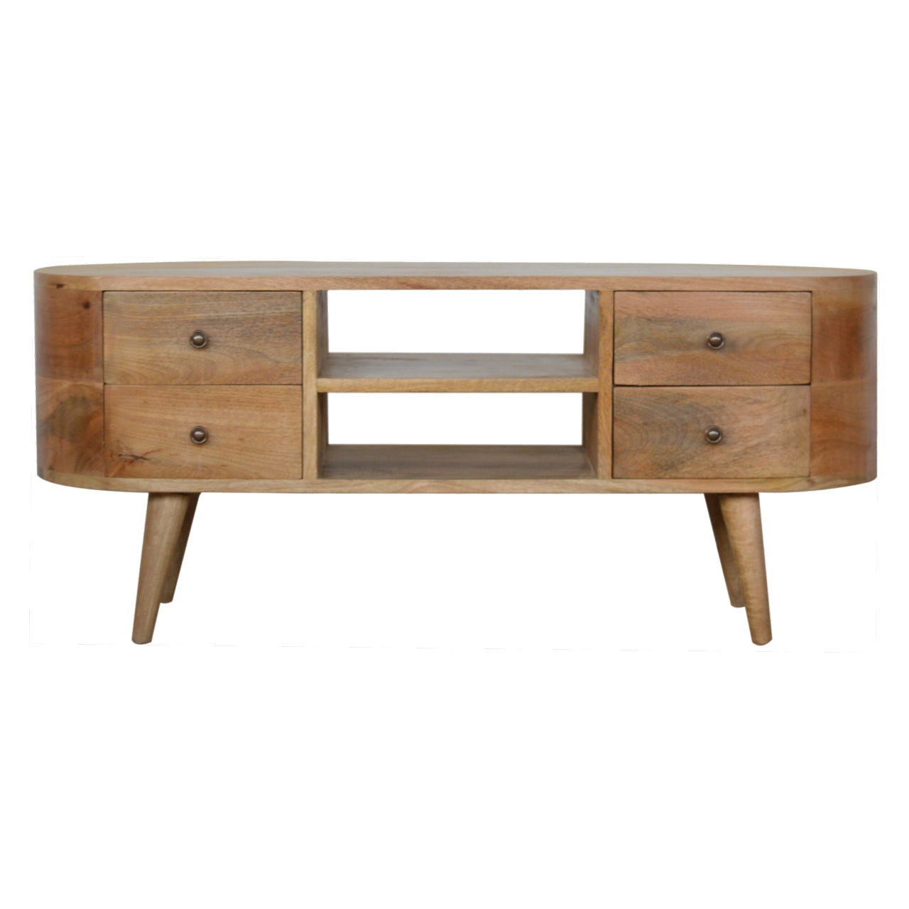 Rounded Entertainment Unit - Luxe Home Comforts