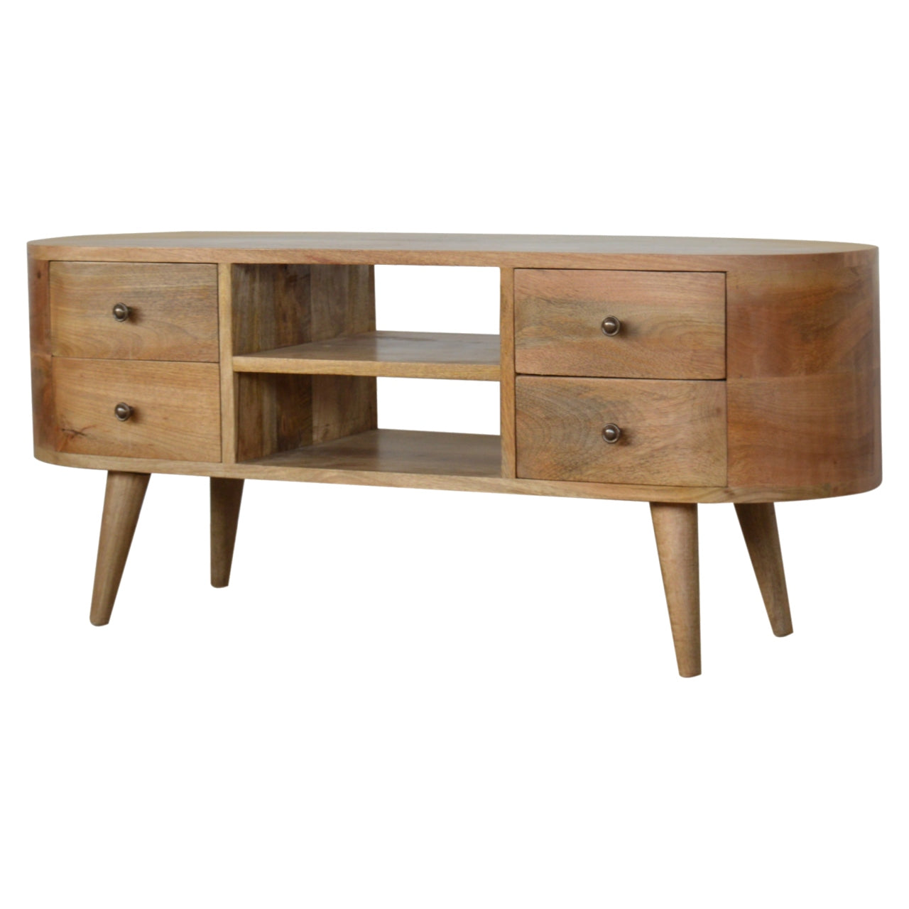 Rounded Entertainment Unit - Luxe Home Comforts