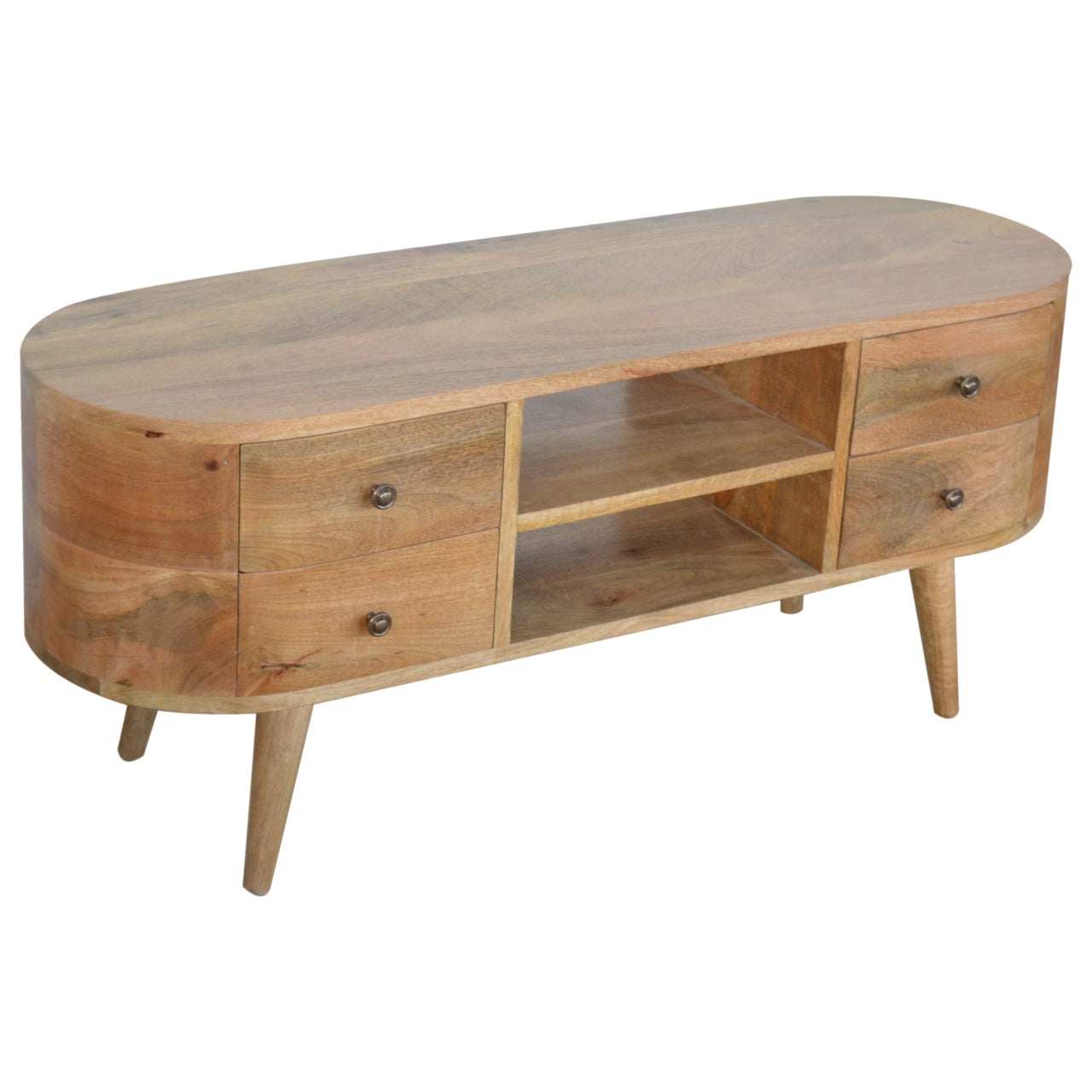 Rounded Entertainment Unit - Luxe Home Comforts